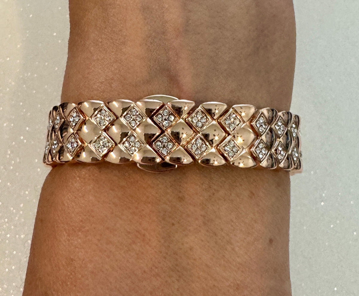 Rose Gold Apple Watch Band Womens Swarovski Crystal Bracelet 41mm 45mm Minimalist & or Apple Watch Case 14kgp Iphone Watch Cover 40mm 44mm