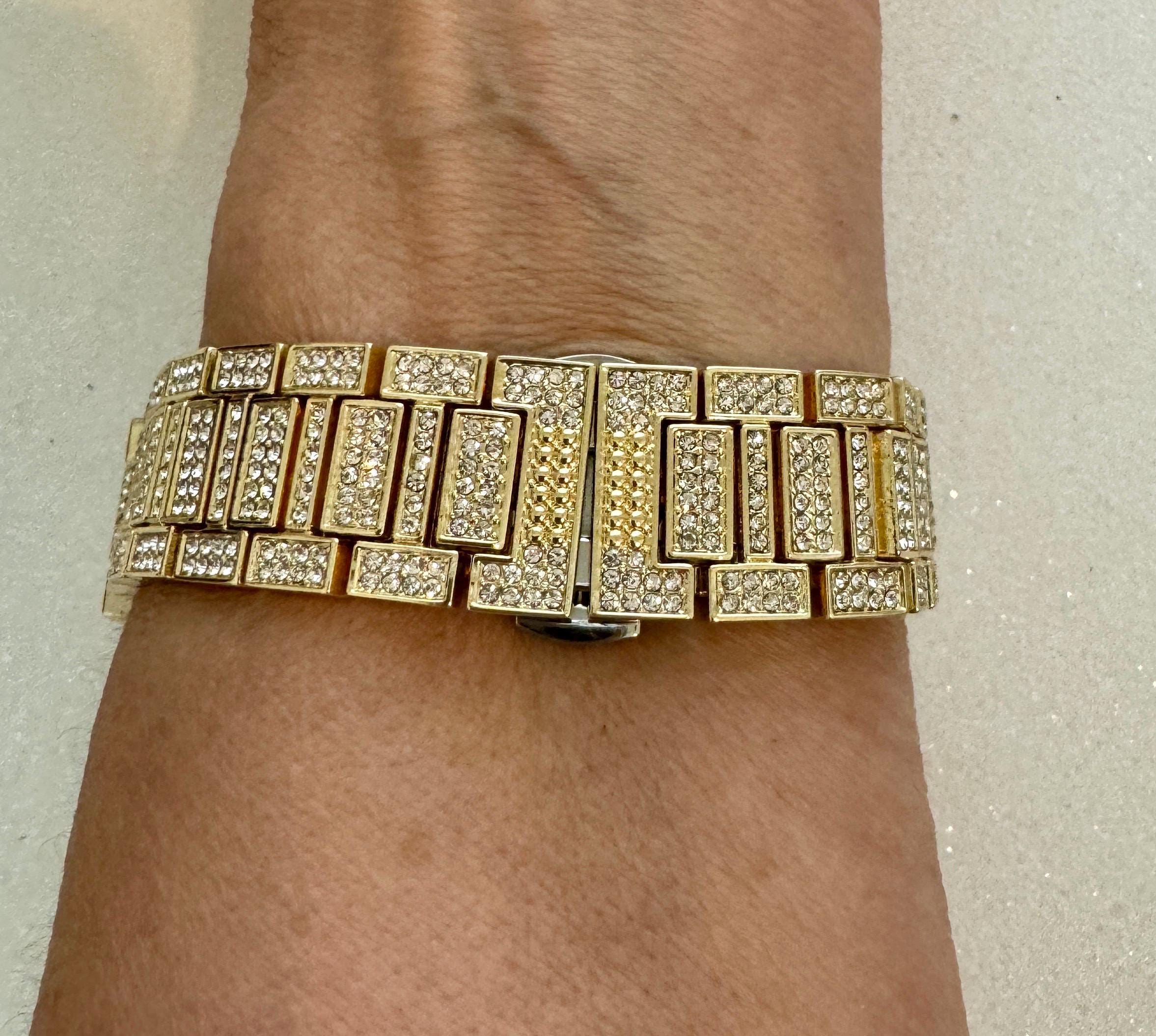 Gold Apple Watch Band Womens Bracelet 41mm 45mm Swarovski Crystals & or Apple Watch Case Crystal 40mm 44mm Cover Screen Protector Bling