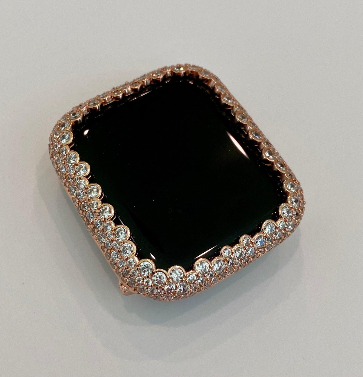 Rose Gold Apple Watch Band Women Four Row Beaded Bracelet 38mm-49mm Ultra& or Apple Watch Case Lab Diamond Bezel Cover Gift Iwatch Case