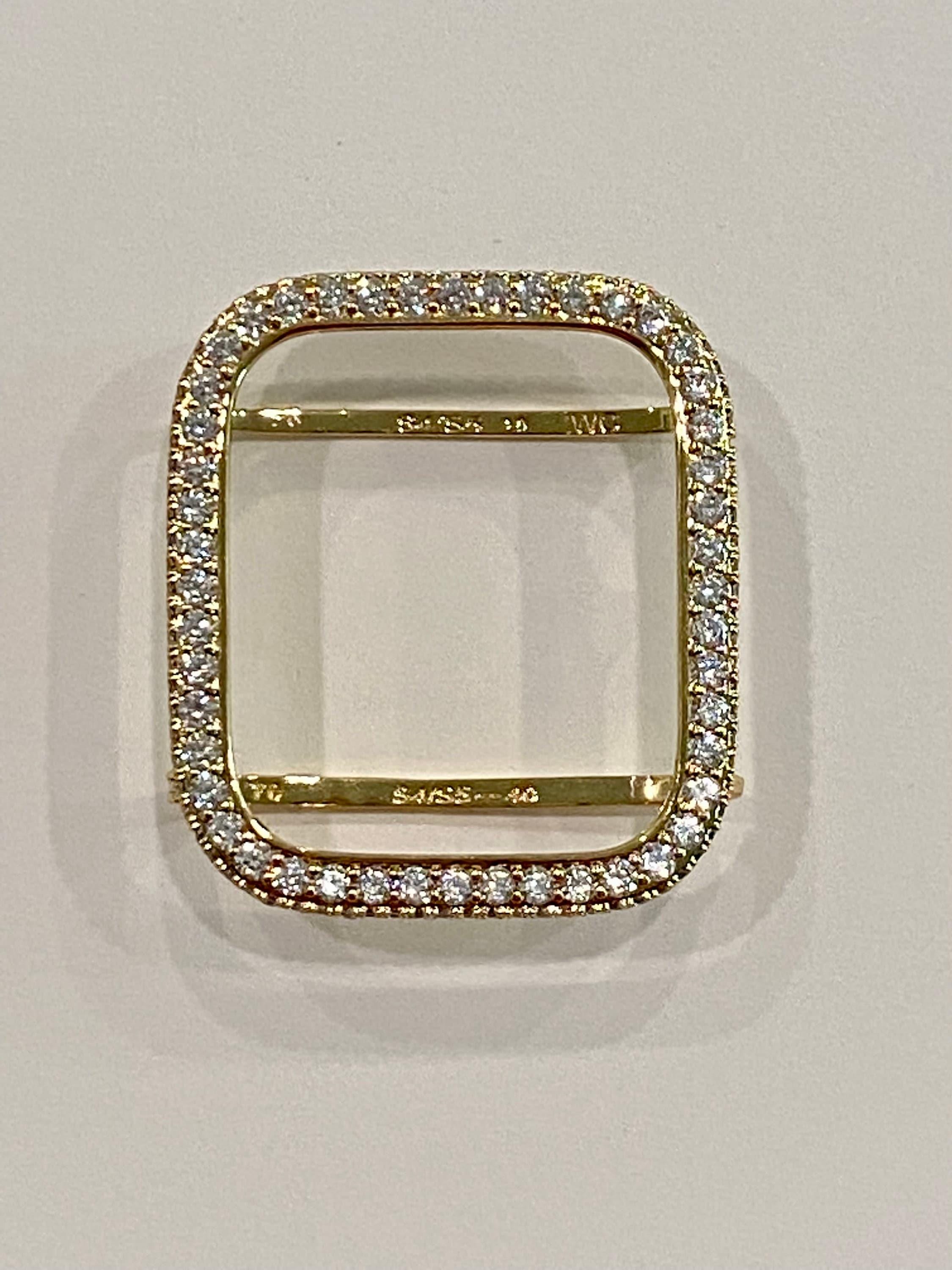 Gold Chain Apple Watch Band, Iphone Watch Bracelet & or Apple Watch Case Lab Diamond Bezel Iwatch Cover 39mm-49mm Ultra Series 2-9 SE