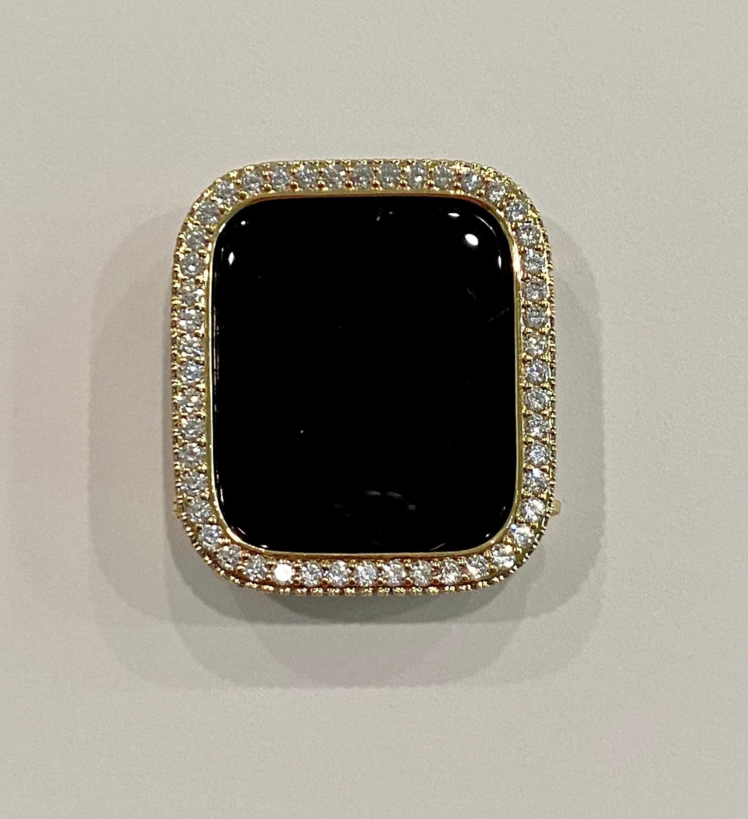 Gold Chain Apple Watch Band, Iphone Watch Bracelet & or Apple Watch Case Lab Diamond Bezel Iwatch Cover 39mm-49mm Ultra Series 2-9 SE