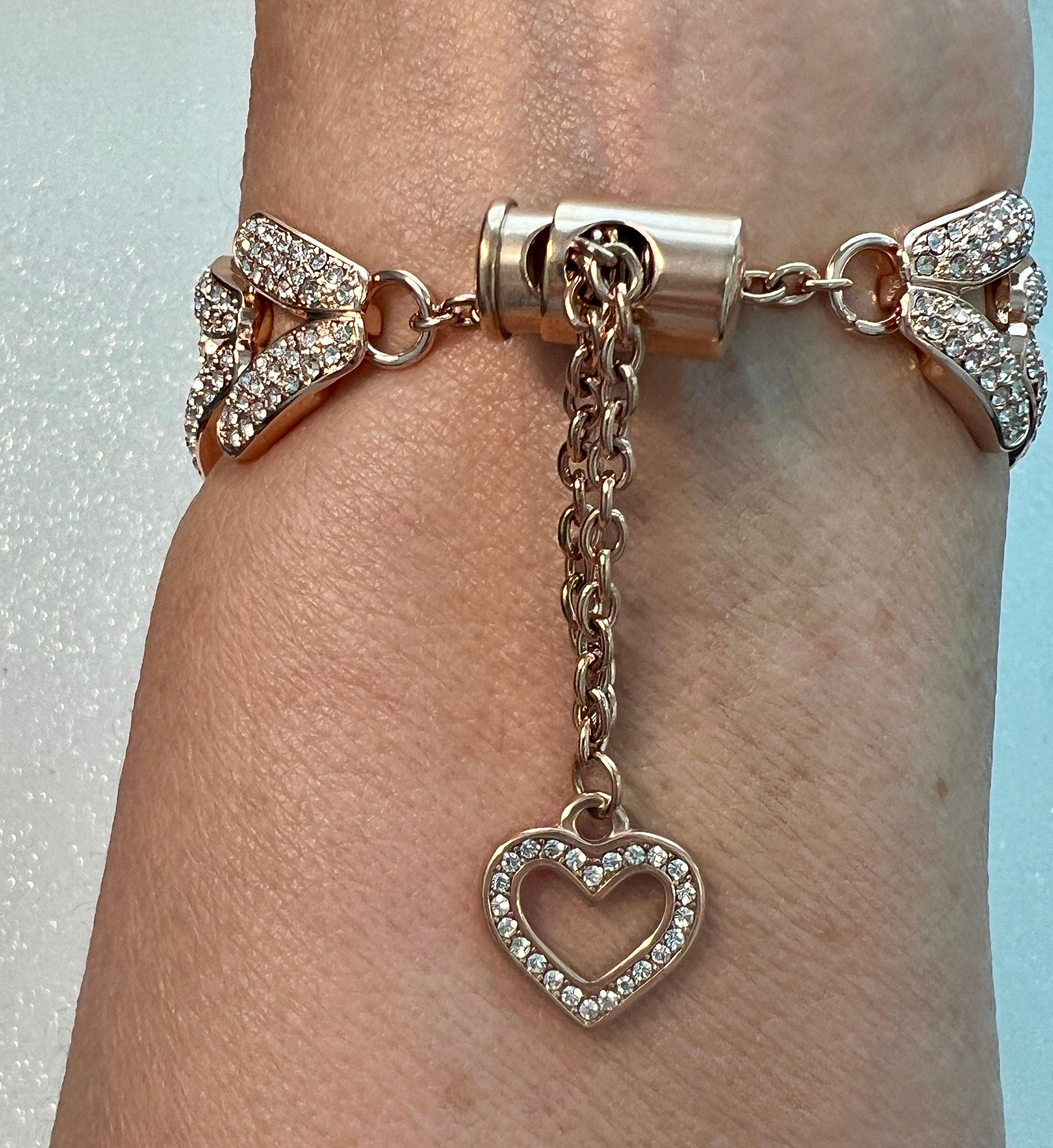 Heart Dangle Apple Watch Band Woman Rose Gold Crystal Heart Charm & or Apple Watch Case Baguette Crystals Apple Watch Cover