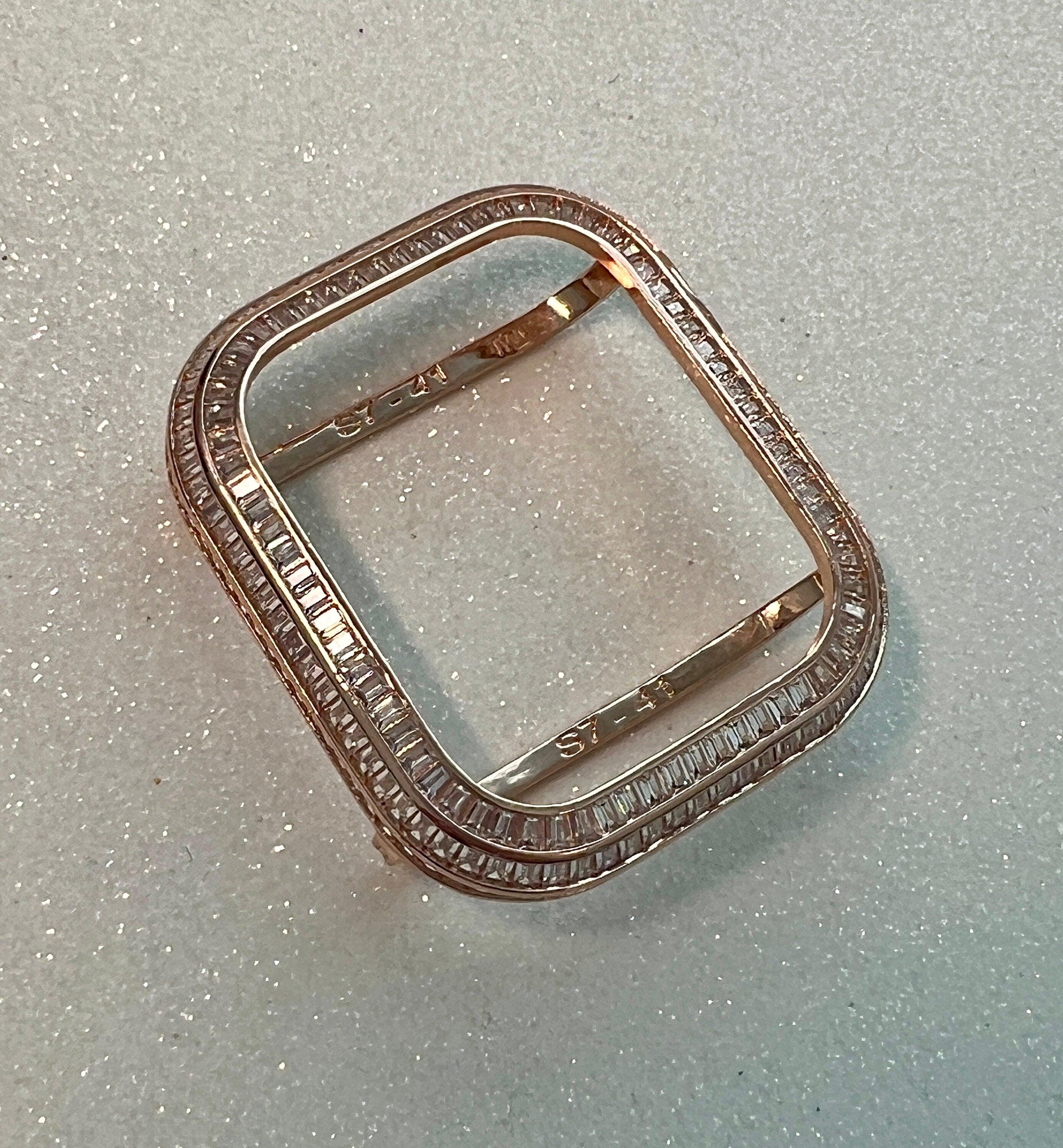 Heart Dangle Apple Watch Band Woman Rose Gold Crystal Heart Charm & or Apple Watch Case Baguette Crystals Apple Watch Cover