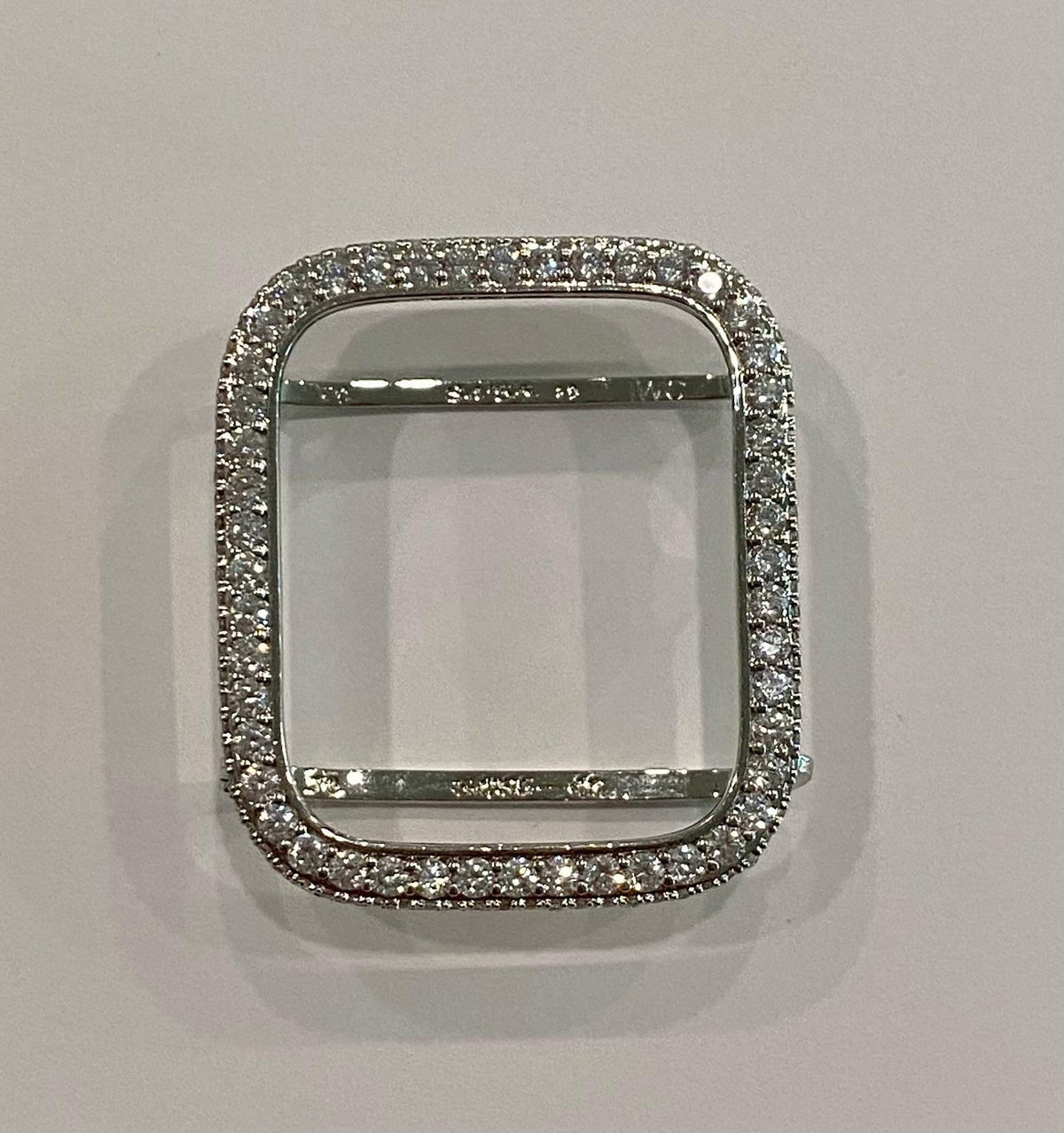 Designer Silver Apple Watch Band Women Crystal Bracelet & or Apple Watch Cover Lab Diamond Bezel Case 38 40 41 42 44 45 49mm Ultra