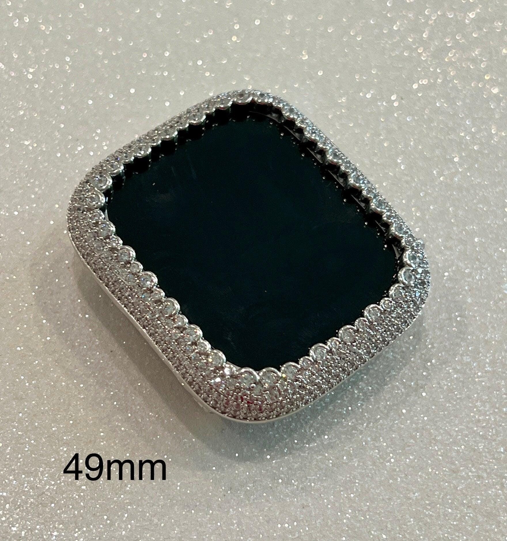 Iced Designer Apple Watch Band Womens Silver Bracelet & or Apple Watch Case Lab Diamond Bezel Iphone Watch Cover Iwatch Candy Bling