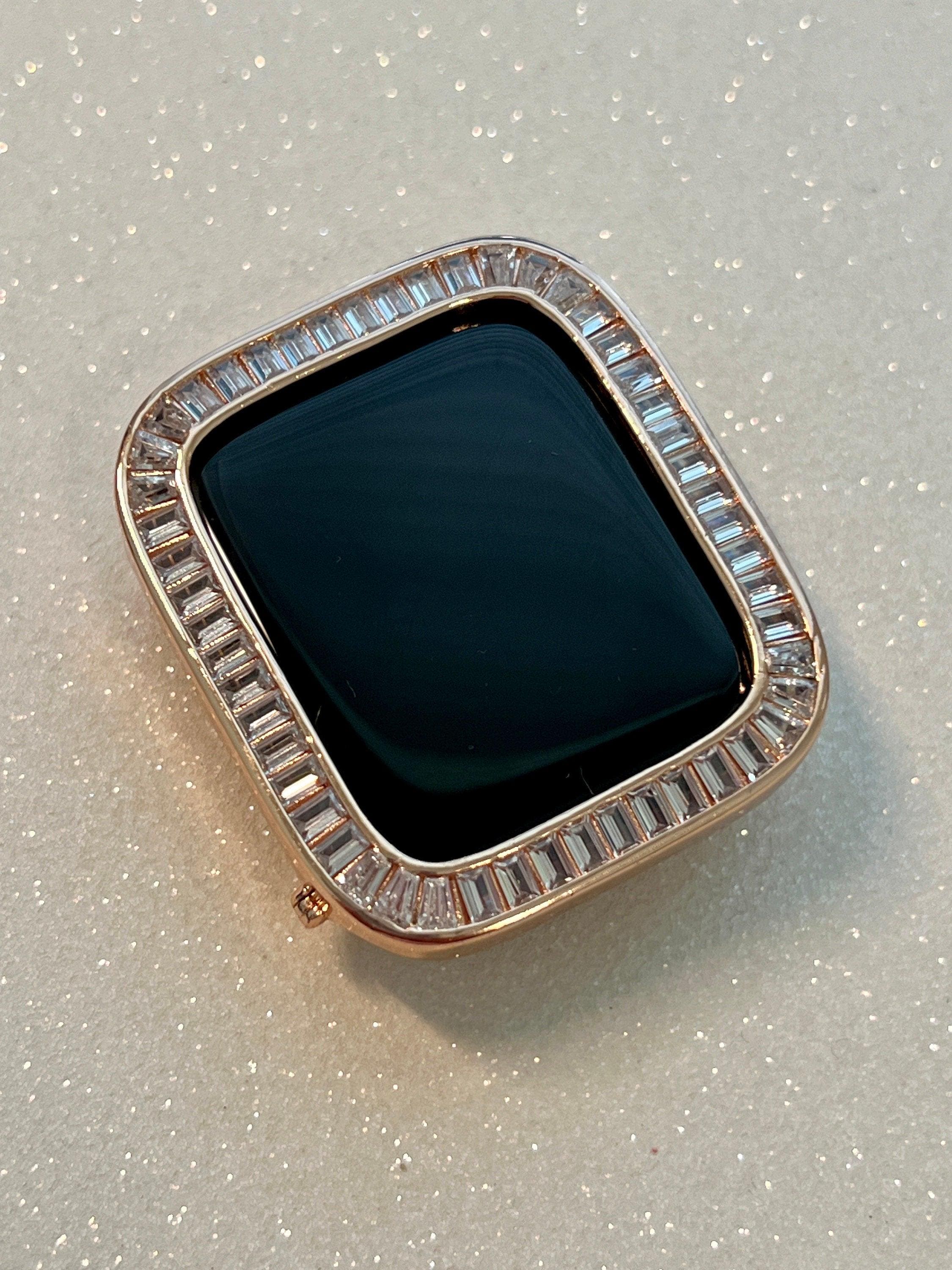 Gold Apple Watch Band Bracelet for Iphone Watch Swarovski Crystals & or Apple Watch Case Lab Diamond Baguettes 38mm-49mm Ultra Iwatch Candy