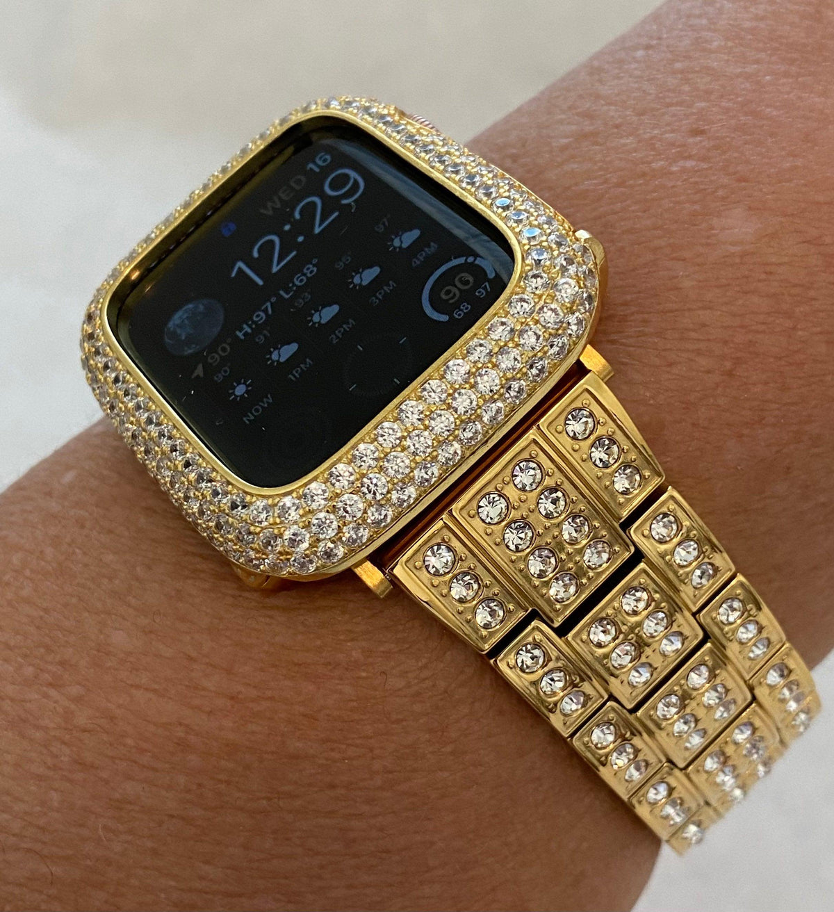 Ultra 49mm Apple Watch Band 41mm 45mm Gold Crystals & or Apple Watch Cover Lab Diamond Bezel Apple Watch Case 38-49mm Iwatch Candy