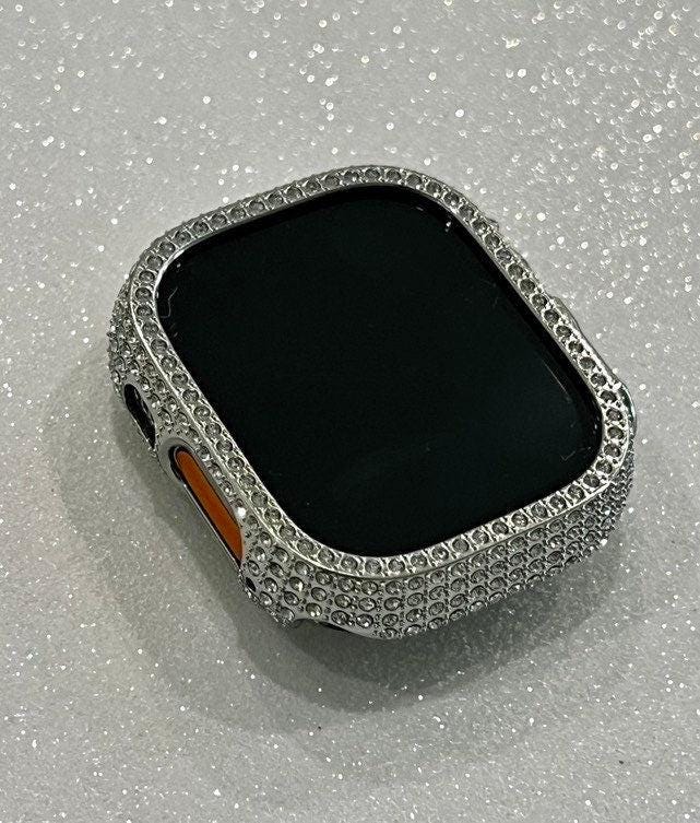 49mm Ultra Apple Watch Cover Silver Crystals Apple Watch Case Smartwatch Bumper Bling Series 8