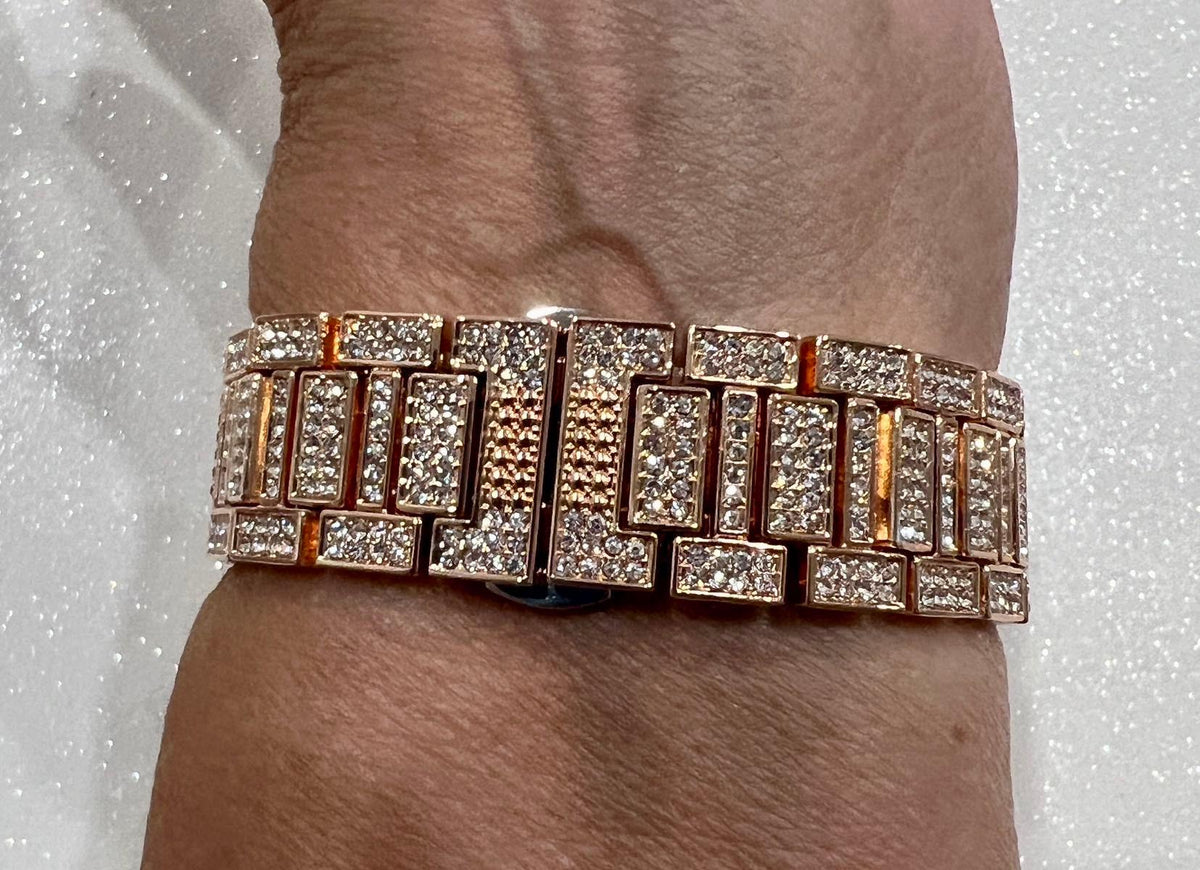 49mm Ultra Apple Watch Band Rose Gold Pave Crystal Band 41mm 45mm & or Crystal Iphone Cover, Apple Watch Case Bling