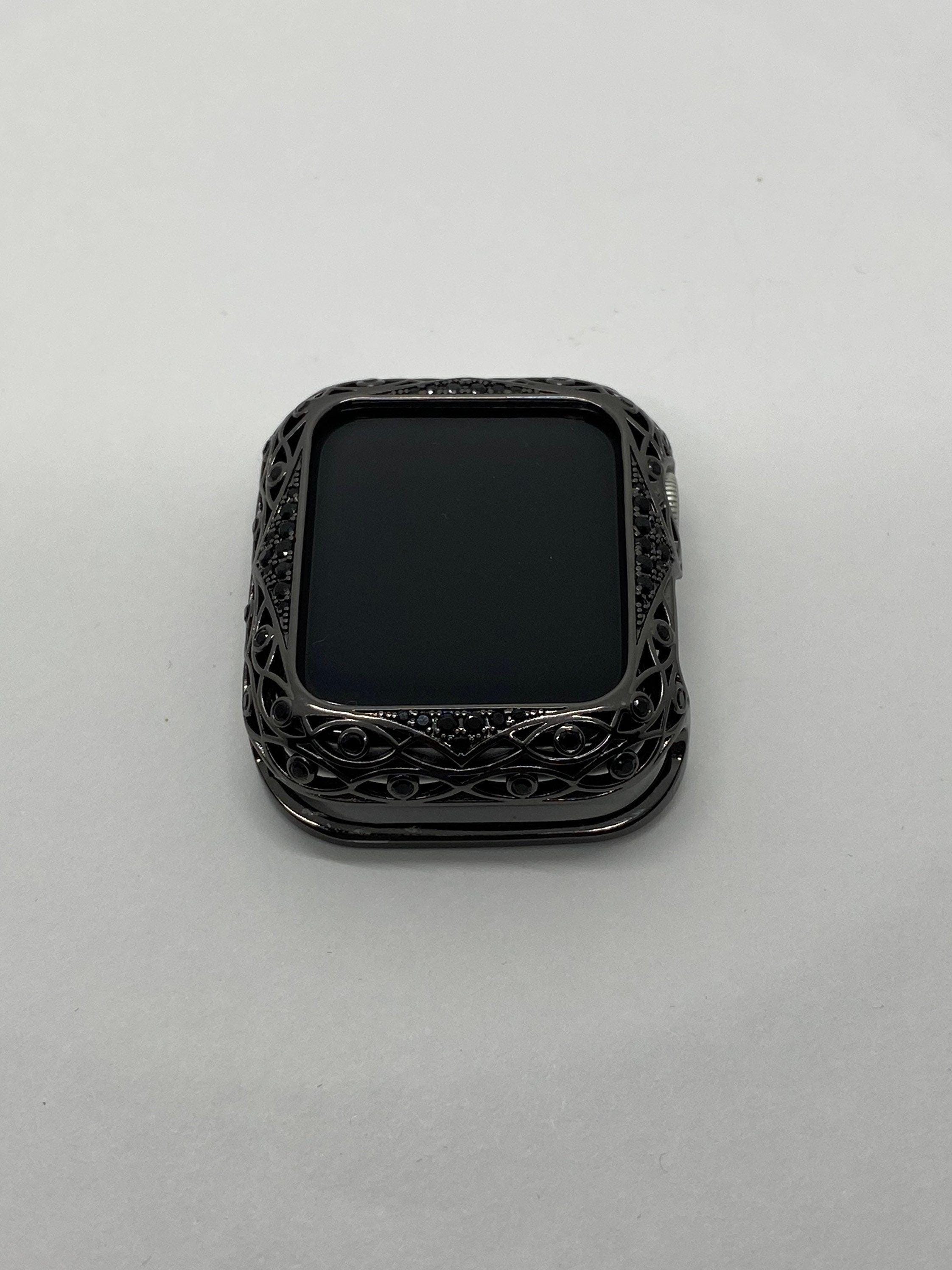 Apple Watch Bezel Cover Black on Black Smartwatch Bumper Crystals 38mm 40mm 41mm 42mm 44mm 45mm Iwatch Candy Bling