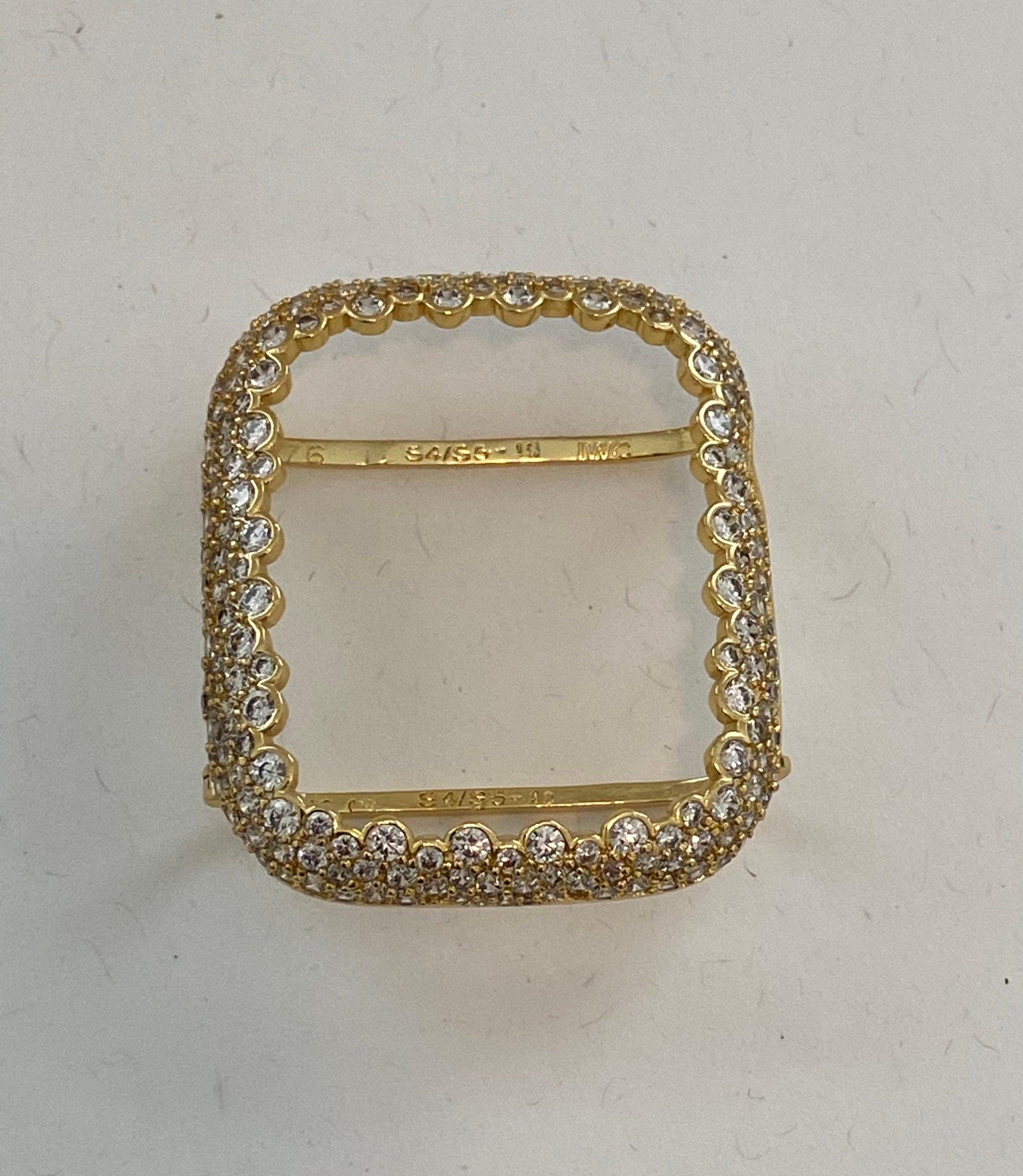 Gold Apple Watch Band 41mm 45mm 49mm Ultra Swarovski Crystals & or Apple Watch Case Lab Diamond Bezel Cover Bling 38mm-44mm Iwatch Candy