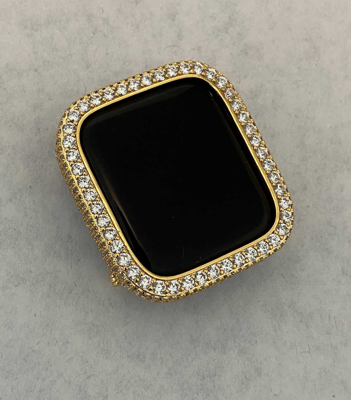 Apple Watch Cover Gold Lab Diamond Bezel Apple Watch Case 38m-49mm Ultra Smartwatch Bumper Iwatch Candy Bling Series 2-9
