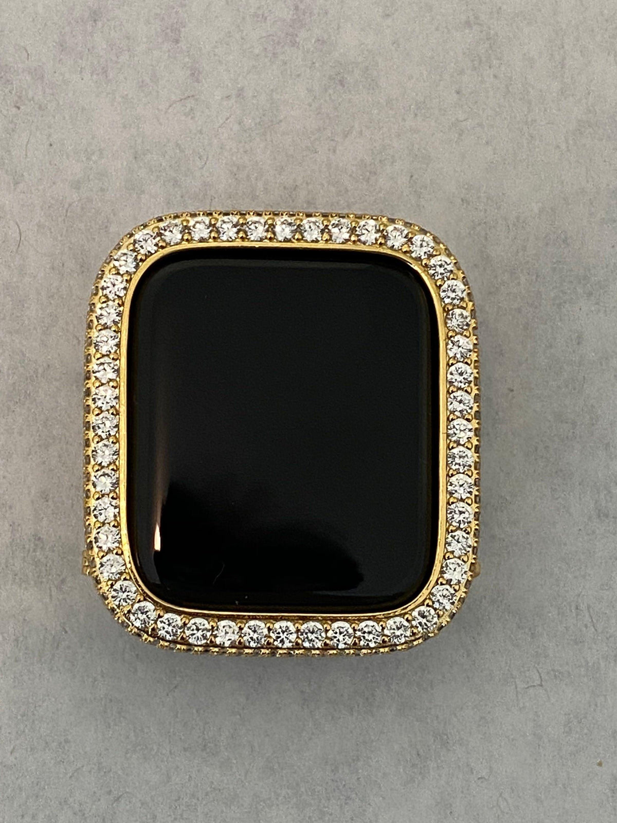 Apple Watch Cover Gold Lab Diamond Bezel Apple Watch Case 38m-49mm Ultra Smartwatch Bumper Iwatch Candy Bling Series 2-9