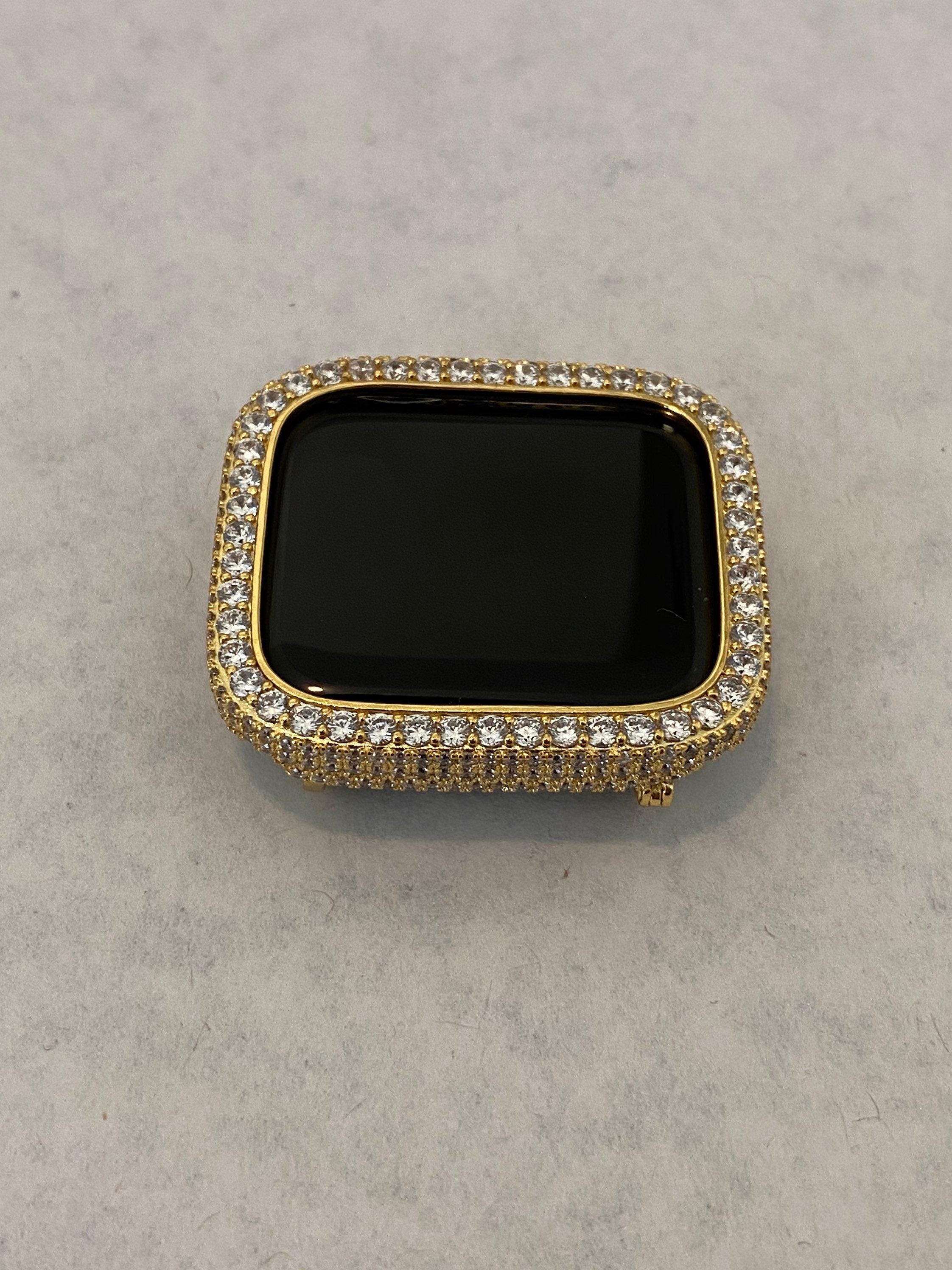 Apple Watch Cover Gold Lab Diamond Bezel Apple Watch Case 38m-49mm Ultra Smartwatch Bumper Iwatch Candy Bling Series 2-9