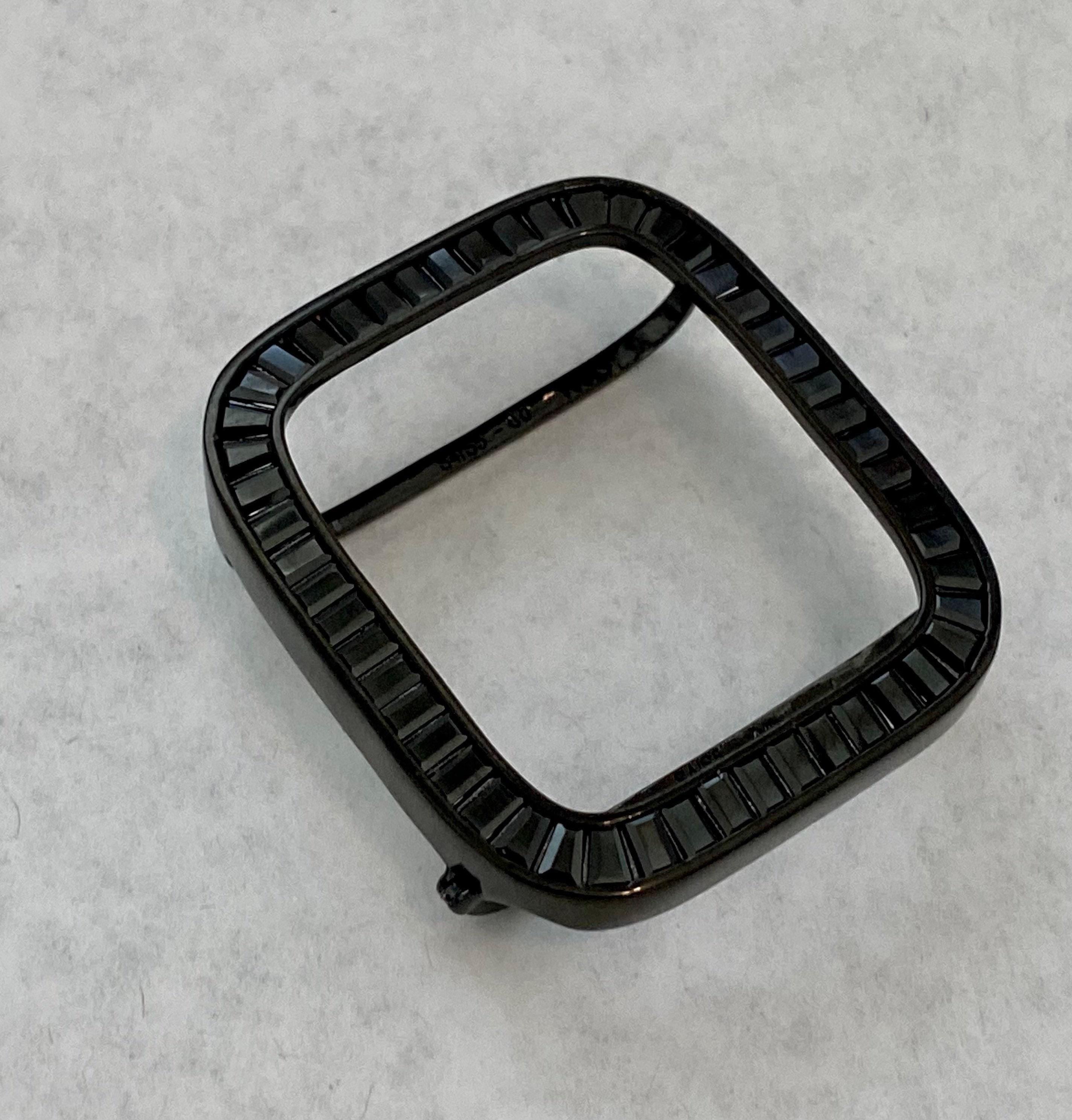 Black Lab Diamond Baguette Apple Watch Case For 38mm 40mm 41mm 42mm 44mm 45mm Luxury Apple Watch Cover for Iwatch Iphone