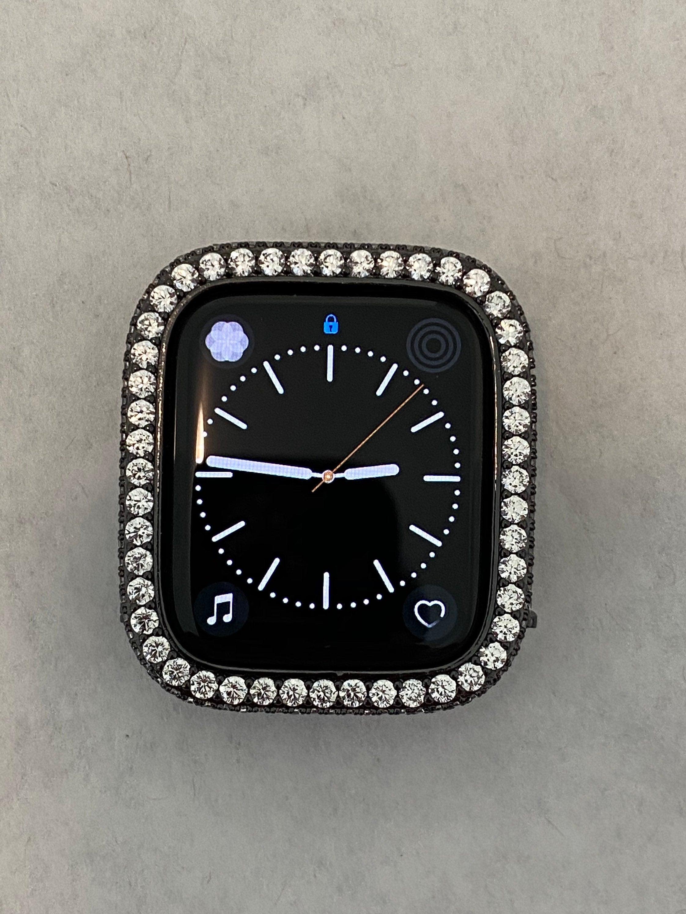 Apple Watch Band Black Swarovski Crystal Stainless Steel & or Apple Watch Cover Lab Diamond Bezel Apple Watch Case Iwatch Candy Bling 38-49