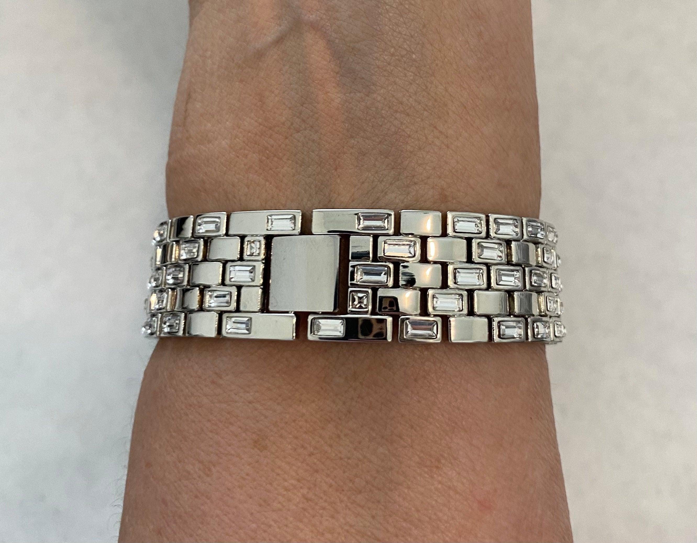 Silver Apple Watch Band Silver 40mm 41mm 44mm 45mm & or White Gold Lab Diamond Baguette Bezel Cover Smartwatch Bumper Bling Series 4-9 SE