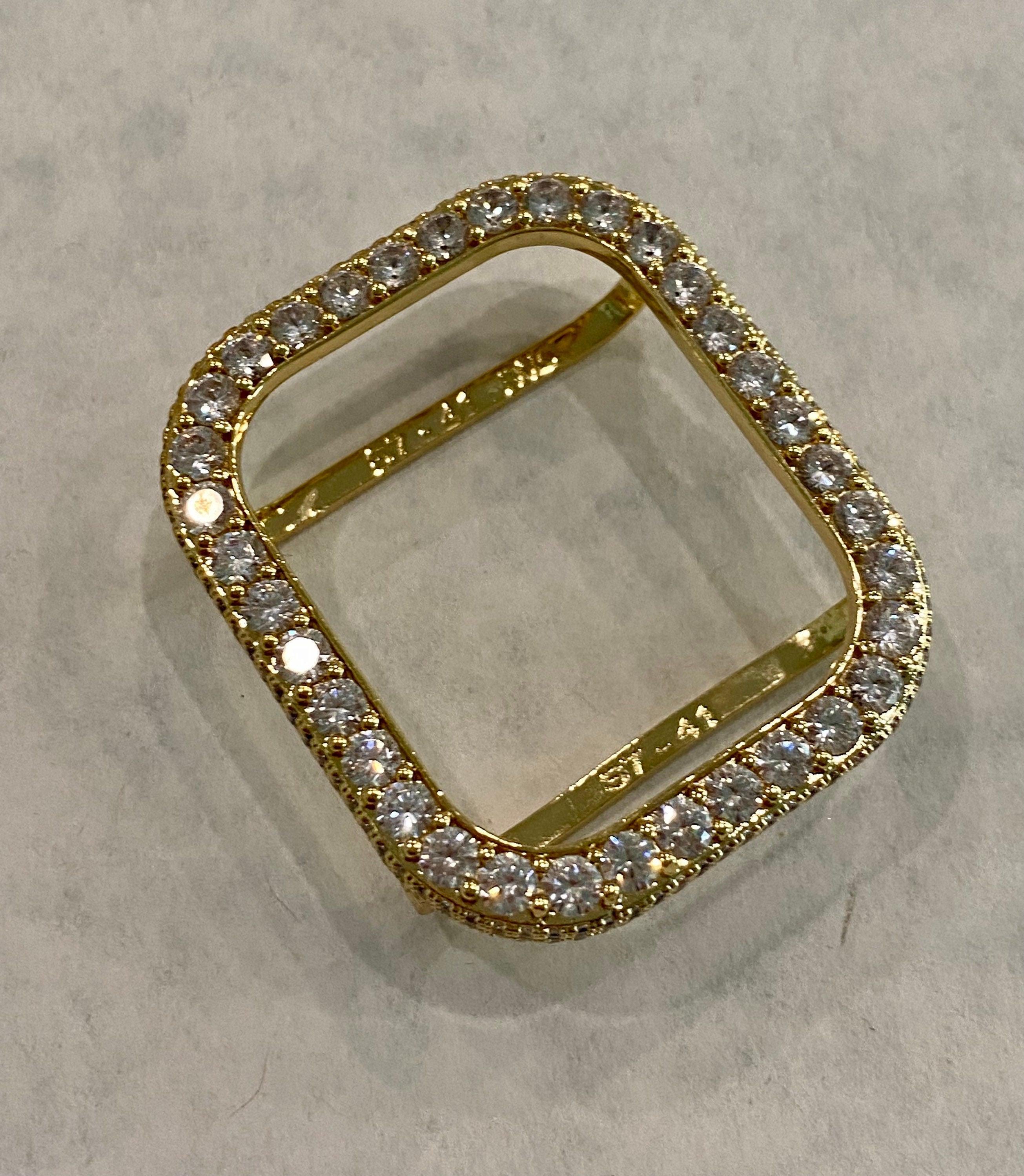 Apple Watch Case Yellow Gold 38mm 40mm 41mm 42mm 44mm 45mm Apple Watch Cover Lab Diamond Bezel Iwatch Candy Bumper Bling