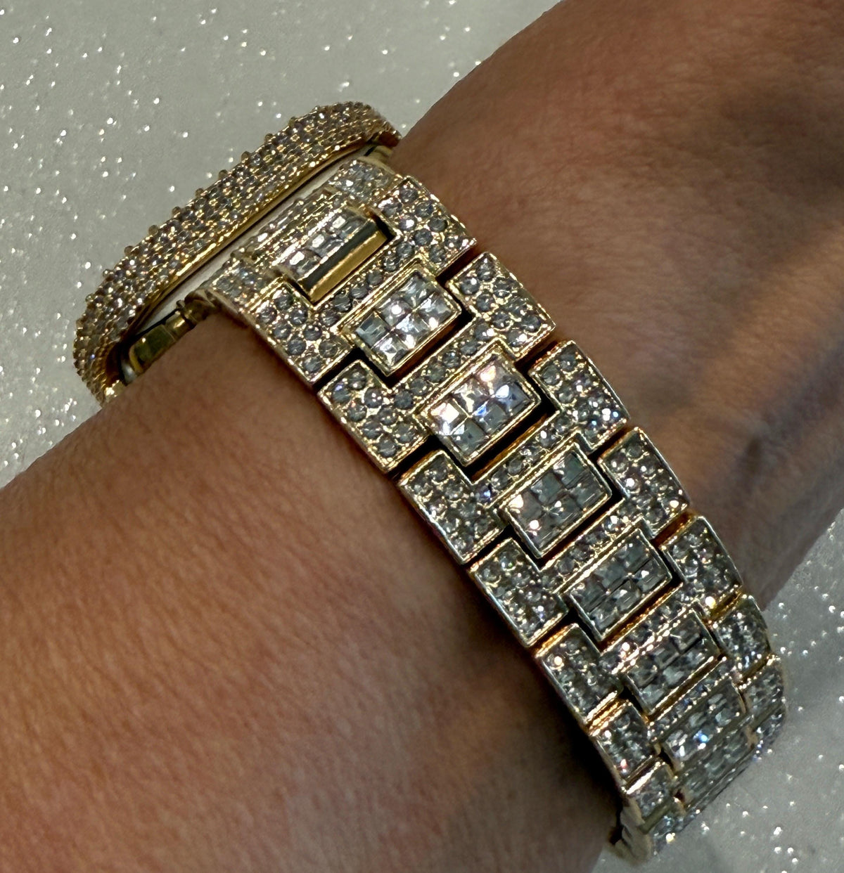 Gold Apple Watch Band Pave Stainless Steel Swarovski Crystal & or Apple Watch Case Lab Diamond Smartwatch Apple Watch Cover Bling 38mm-49mm