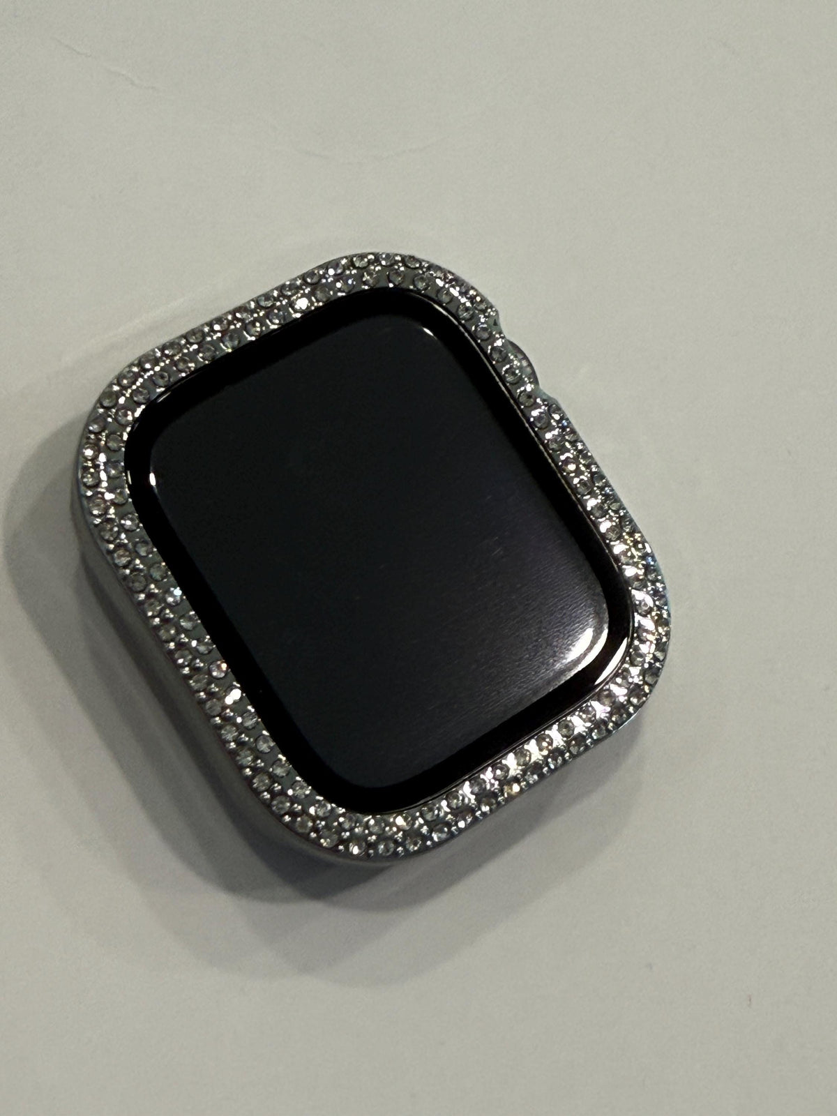 Series 10-12 Apple Watch Band Silver Swarovski Crystal & or Apple Watch Cover Iwatch Watch Case with built in Glass Screen Protector 42-46mm