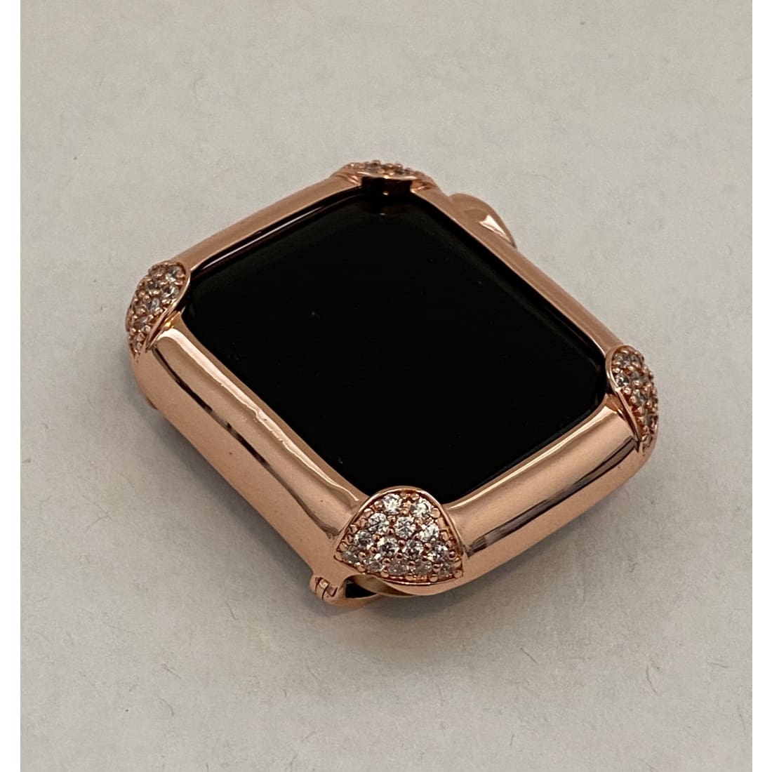 Rose Gold Apple Watch Band Women 38 40 42 44mm & or Pave Lab Diamond Bezel Case for Iwatch - apple watch, apple watch band, apple watch band