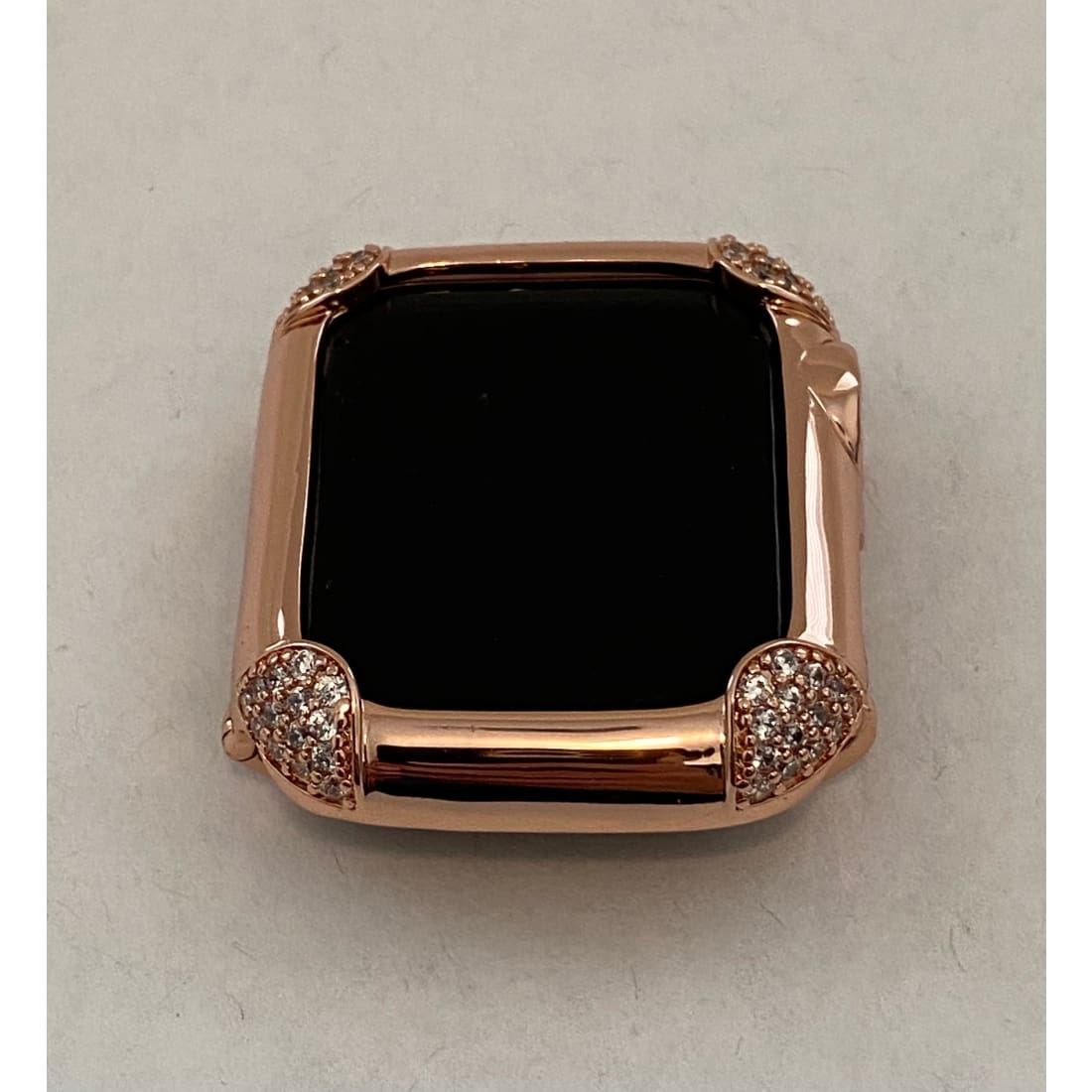 Rose Gold Apple Watch Band Women 38 40 42 44mm & or Pave Lab Diamond Bezel Case for Iwatch - apple watch, apple watch band, apple watch band