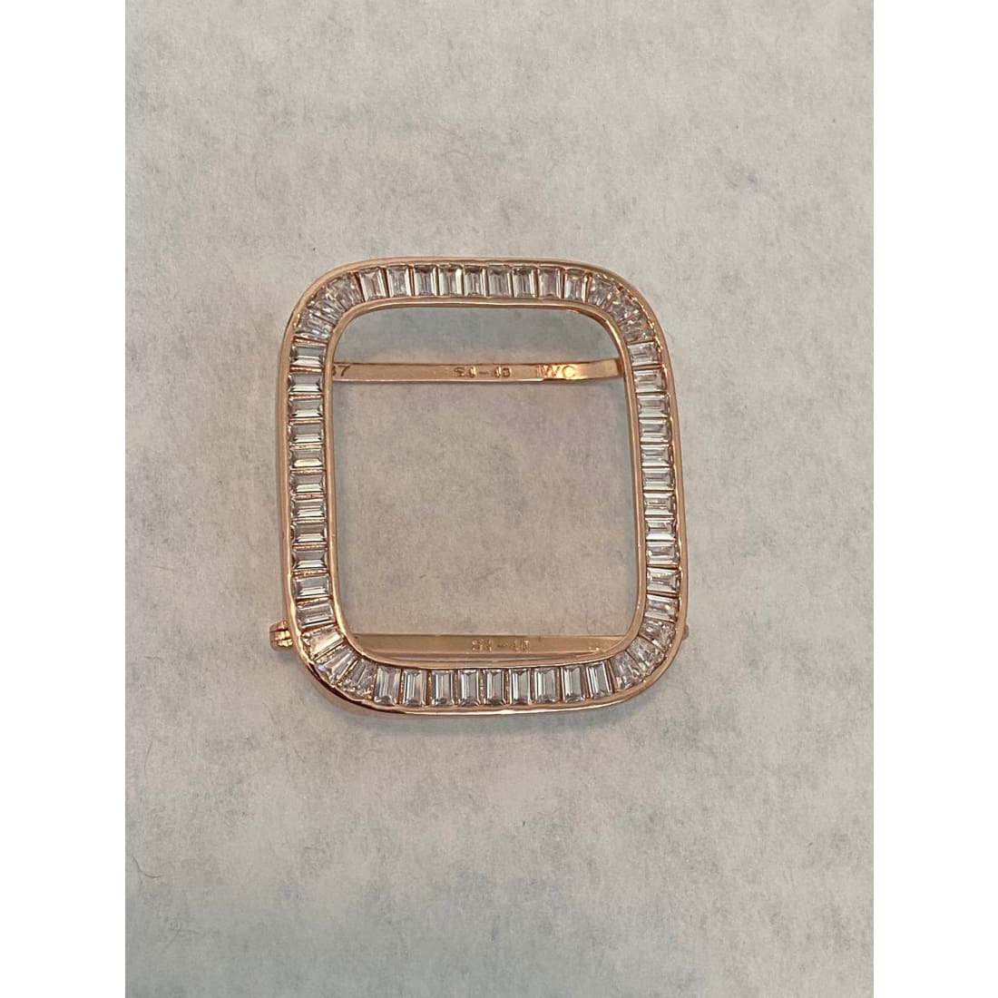 Rose Gold Apple Watch Lab Diamond Bezel Cover Baguette Smartwatch Bumper Bling Series 1-8 SE 38mm 40mm 41mm 42mm 44mm 45mm - apple watch,