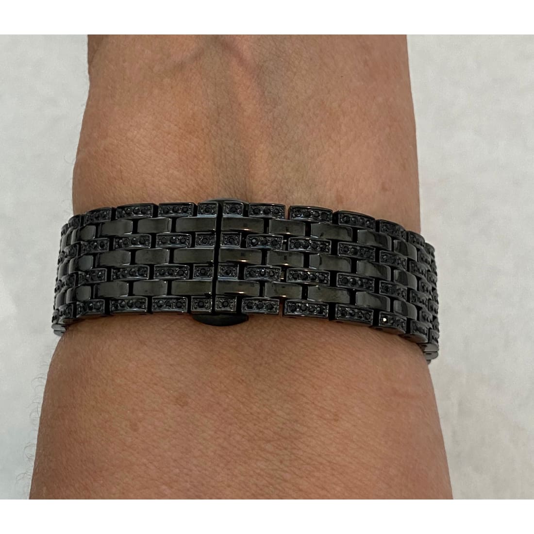 Series 1-8 Apple Watch Band Black on Black & or Iwatch Lab Diamonds Bezel Case Cover 38mm 40mm 41mm 42mm 44mm 45mm - 41mm apple watch, apple