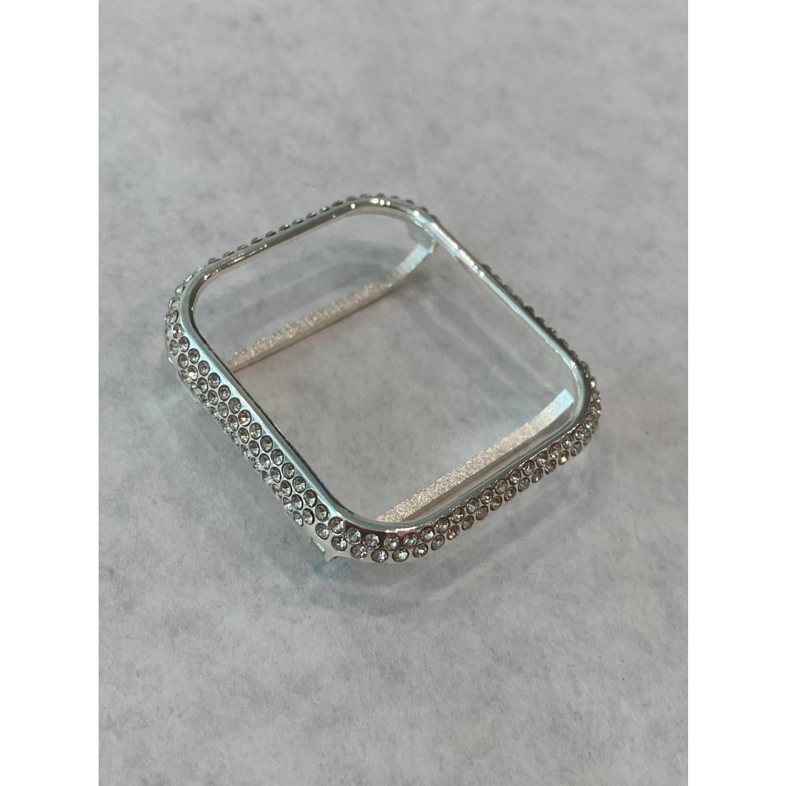 Series 7-8 Apple Watch Bezel Case Cover 41mm 45mm Silver Swarovski Crystals Stainless Steel Bumper 41mm 45mm - 41mm apple watch, 45mm apple