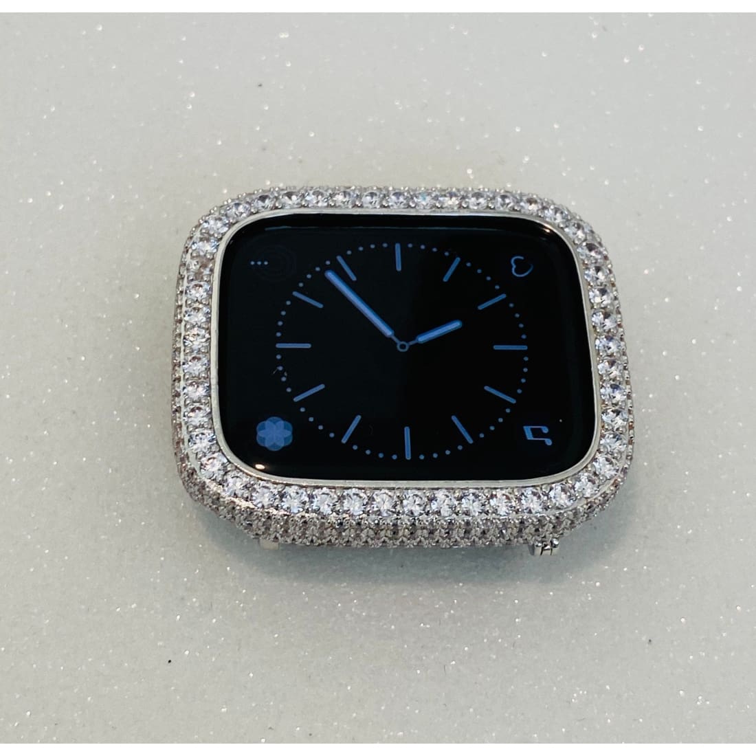 Series 7-8 Custom Apple Watch Cover 41mm 45mm 49mm Ultra Silver Lab Diamond Bezel Iwatch Case Bling 38mm 40mm 42mm 44mm Smartwatch Bumper -