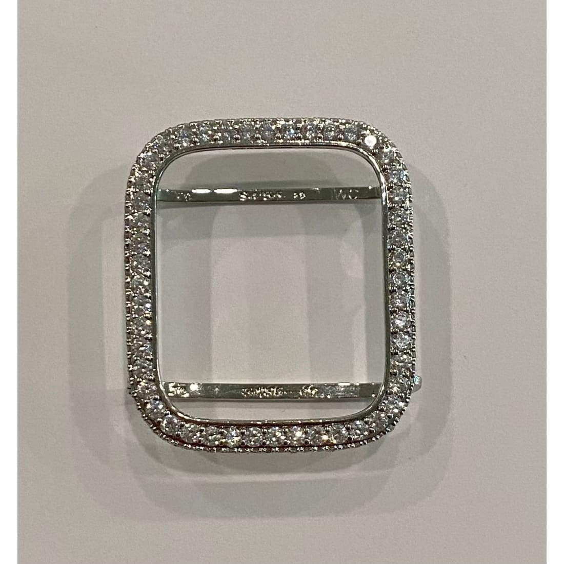 Series 7-8 Custom Apple Watch Cover 41mm 45mm 49mm Ultra Silver Lab Diamond Bezel Iwatch Case Bling 38mm 40mm 42mm 44mm Smartwatch Bumper -