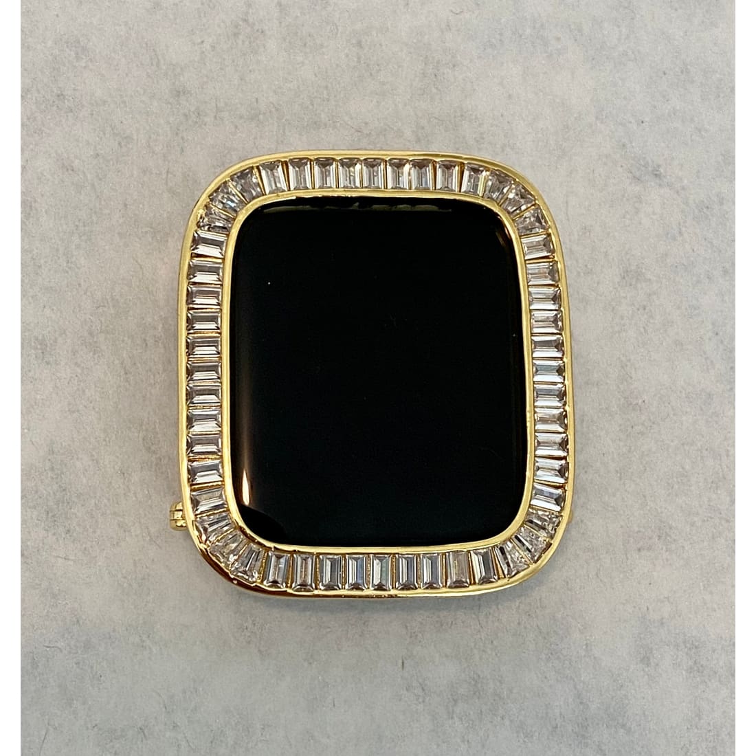 Series 7,8 Gold Apple Watch Band 41mm 45mm Swarovski Crystals & or Lab Diamond Baguette Bezel Cover Smartwatch Case Bling 38mm-45mm - apple