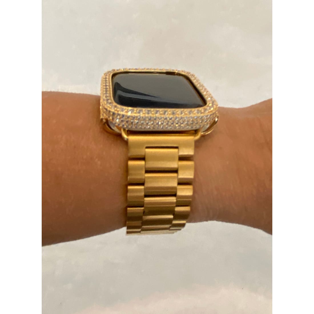 Ultra 49mm Apple Watch Band Gold Rolex Style 38mm 40mm 41mm 42mm 45mm 44mm & or Apple Watch Cover Lab Diamond Bezel 38mm-45mm S1-8 - apple