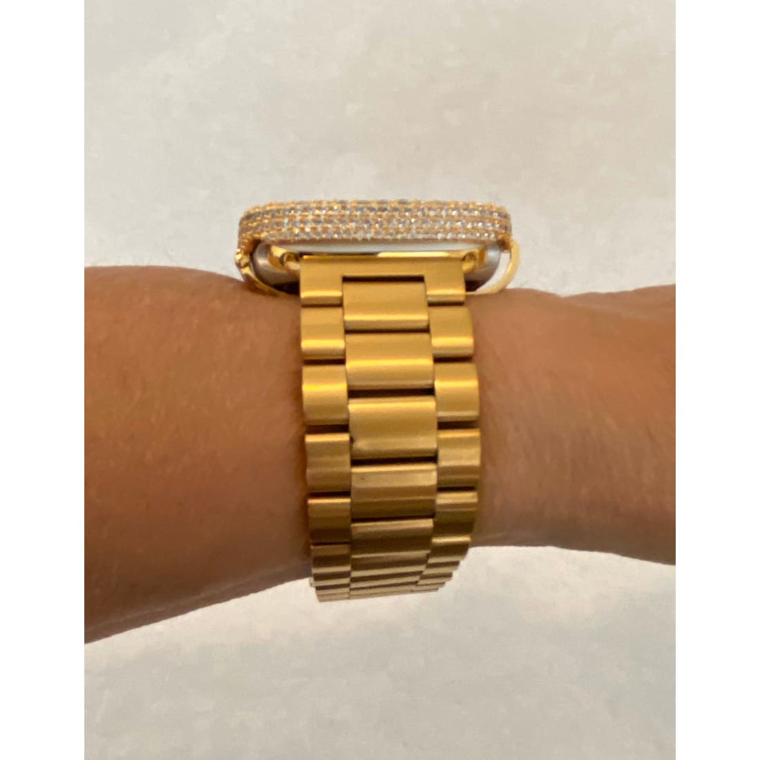 Ultra 49mm Apple Watch Band Gold Rolex Style 38mm 40mm 41mm 42mm 45mm 44mm & or Apple Watch Cover Lab Diamond Bezel 38mm-45mm S1-8 - apple