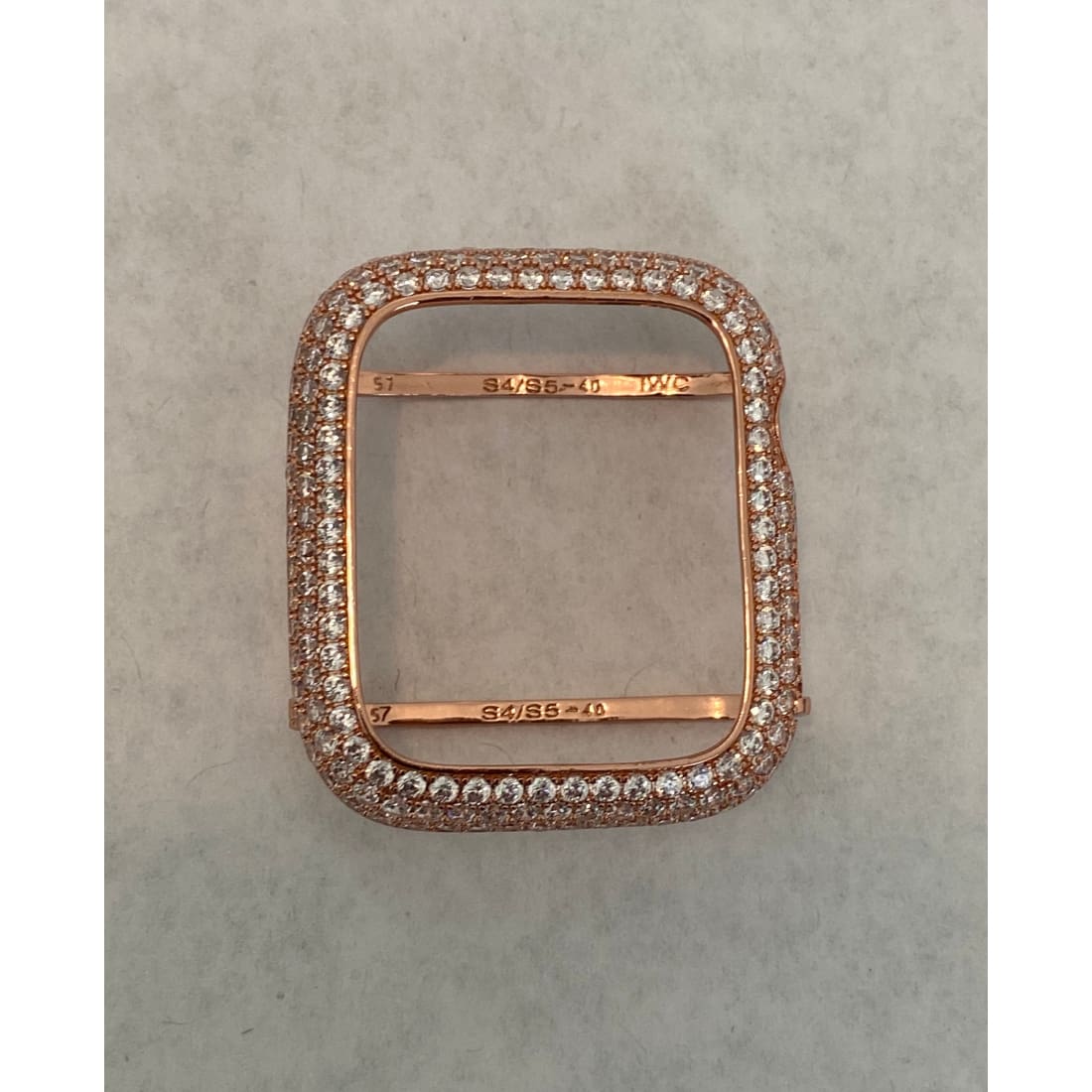 Apple Watch Band Series 7 41mm 45mm Rose Gold & or Pave Lab Diamond Bezel Cover Iwatch Bumper 38 40 42 44mm