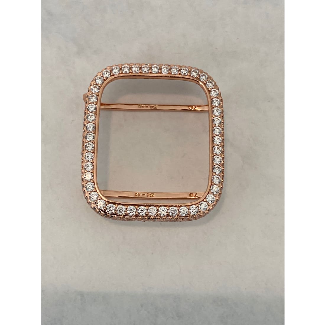 Apple Watch Band Women Rose Gold Series 1-8 SE & or Lab Diamond Bezel Cover 38mm 40mm 41mm 42mm 44mm 45mm Smartwatch Bumper Bling