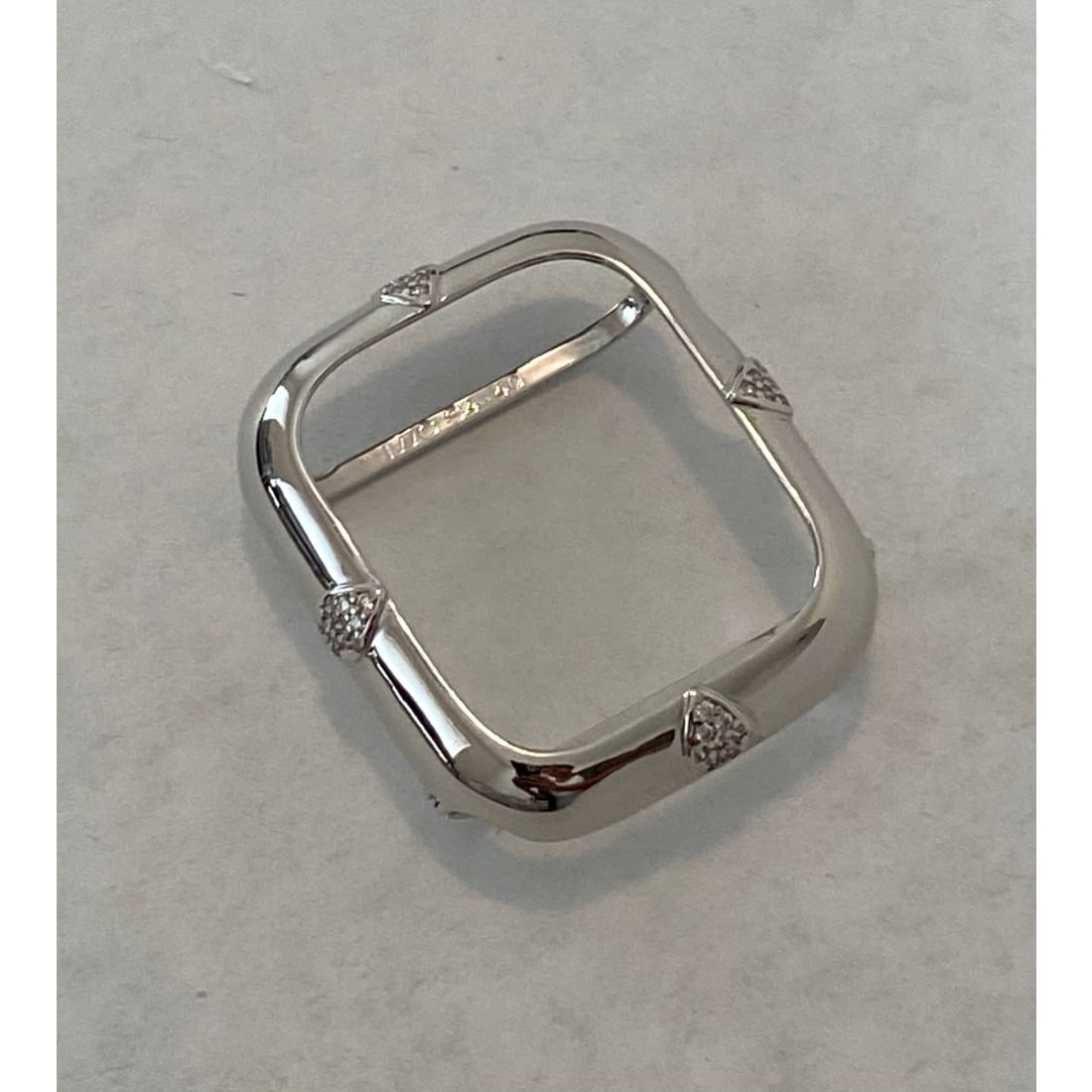 Apple Watch Bezel Cover 44mm Silver Lab Diamonds, Smartwatch Bumper Bling Case Series 4-6