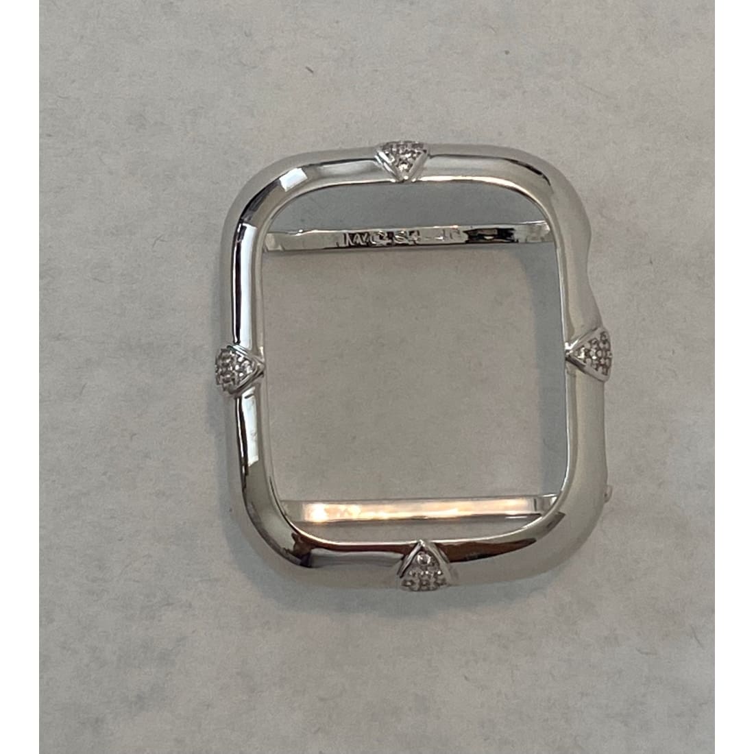 Apple Watch Bezel Cover 44mm Silver Lab Diamonds, Smartwatch Bumper Bling Case Series 4-6
