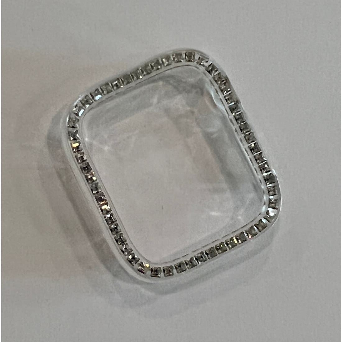 Apple Watch Bezel Cover Clear Acrylic Bumper Square Crystal Rhinestones Bumper 38mm-45mm Series 2-7