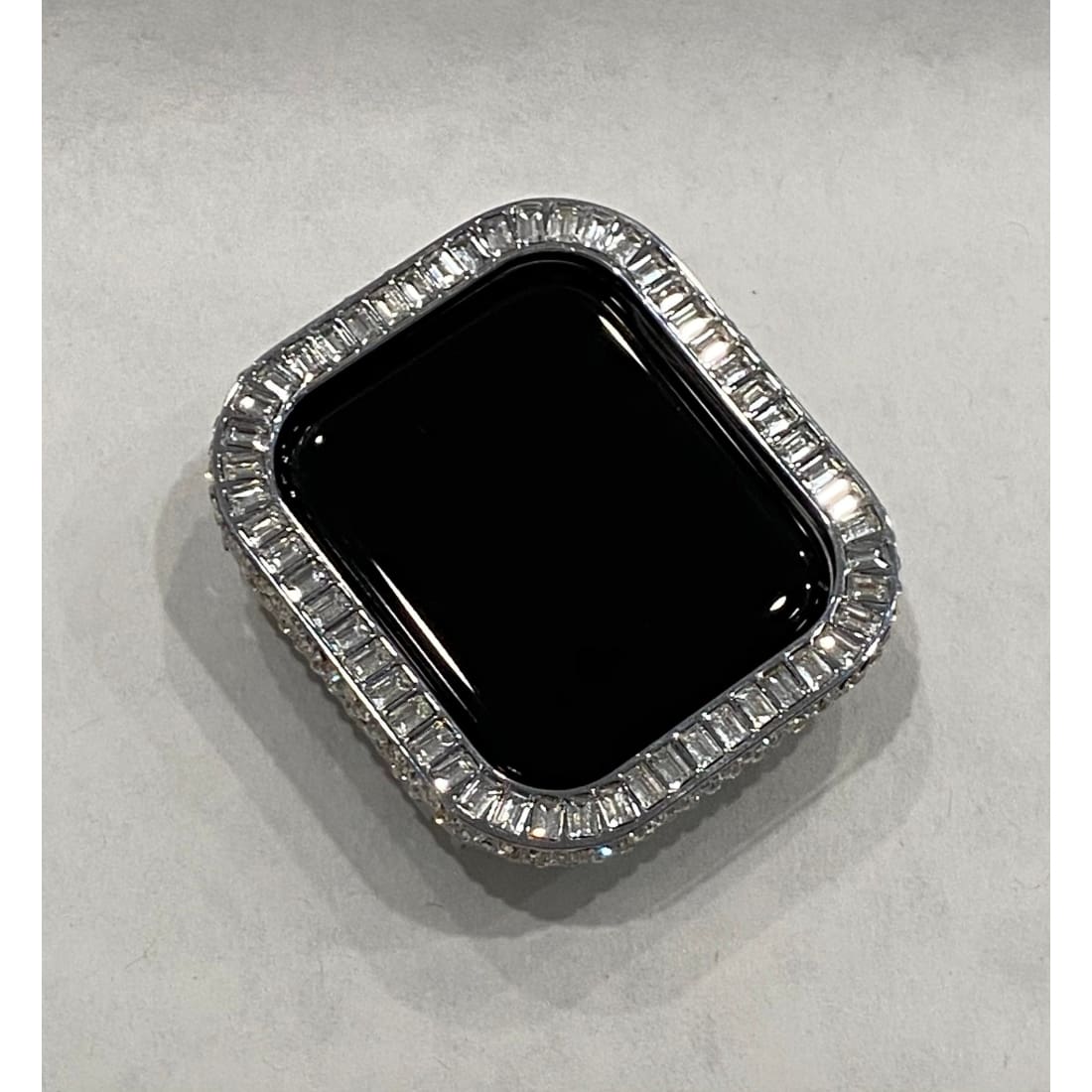 Custom Bling Apple Watch Band 38mm 40mm 42mm 44mm Rolex Style & or Lab Diamond Bezel Cover Series 6 Handmade