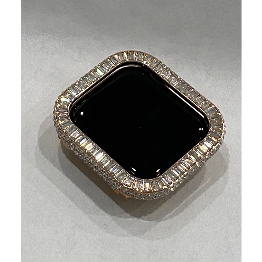 Custom Bling Apple Watch Band 38mm 40mm 42mm 44mm Rolex Style & or Lab Diamond Bezel Cover Series 6 Handmade