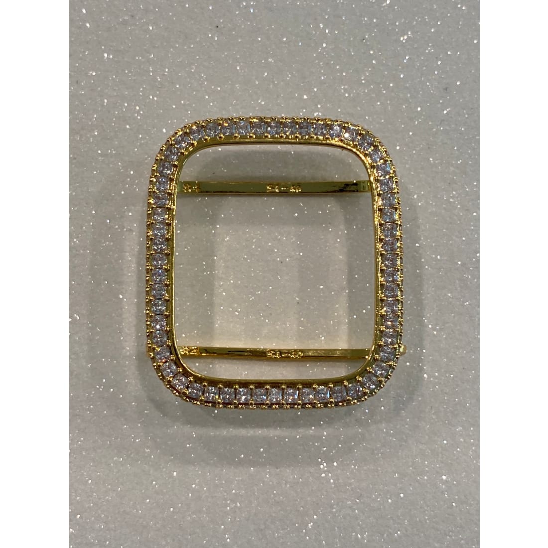 Custom Iced Out Apple Watch Bezel Cover Gold with 2.5mm Lab Diamonds 40mm 44mm Handmade