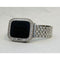 Custom Silver Apple Watch Band Swarovski Crystal Baguettes  38 40 41 42 44 45mm & or Baguette Lab Diamond Bezel Cover Series 2-8 SE