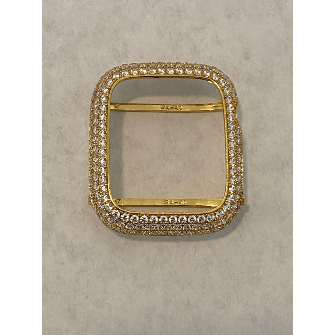 Gold Apple Watch Band 40mm 41mm Woman and or Lab Diamond Bezel Cover 45mm Series 7 Iwatch Bling Custom Handmade