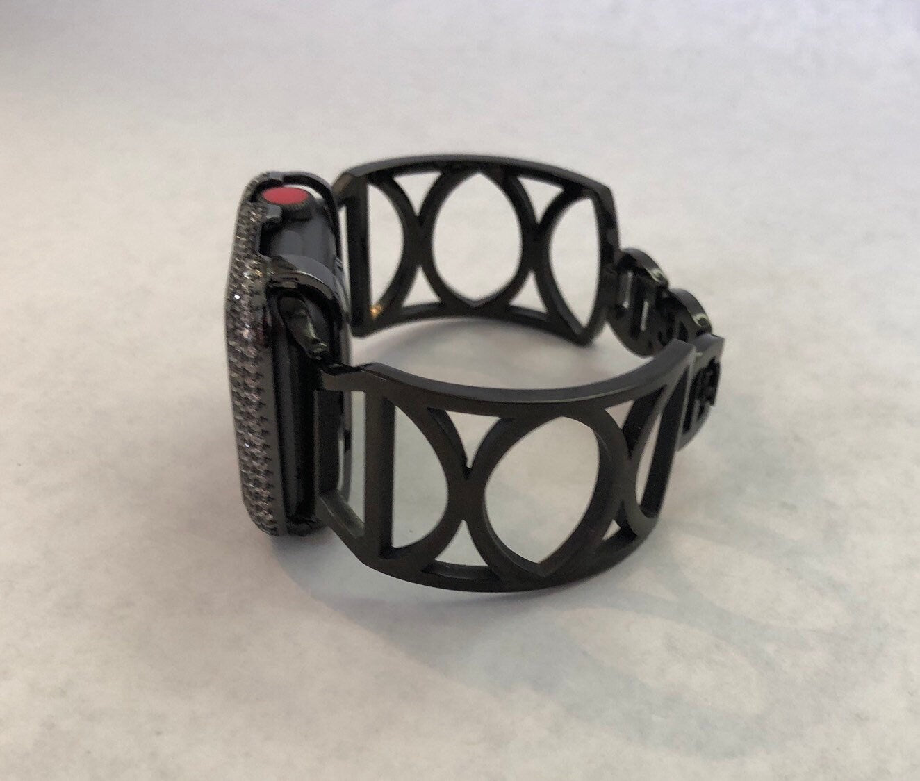 Custom Black Apple Watch Band Only Bangle 38mm 40mm 41mm 42mm 44mm 45mm Smartwatch Straps Series 1-7 Final Sale