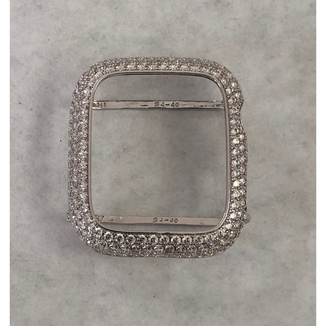 Reserved for Zina Apple Watch Band Woman Silver and or Apple Watch Cover Lab Diamond Bezel Bling 40mm + 3 extra links