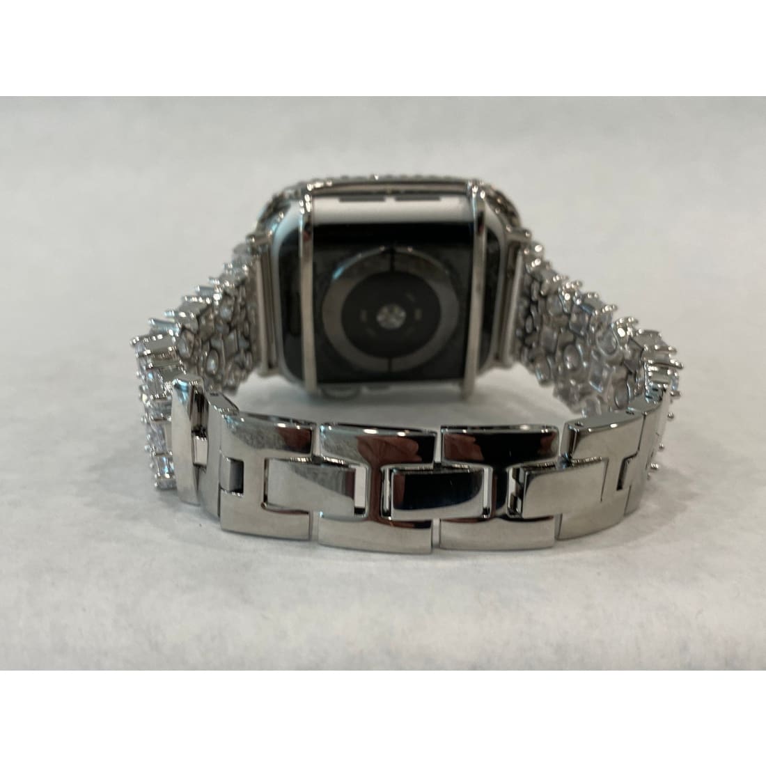 Reserved for Zina Apple Watch Band Woman Silver and or Apple Watch Cover Lab Diamond Bezel Bling 40mm + 3 extra links