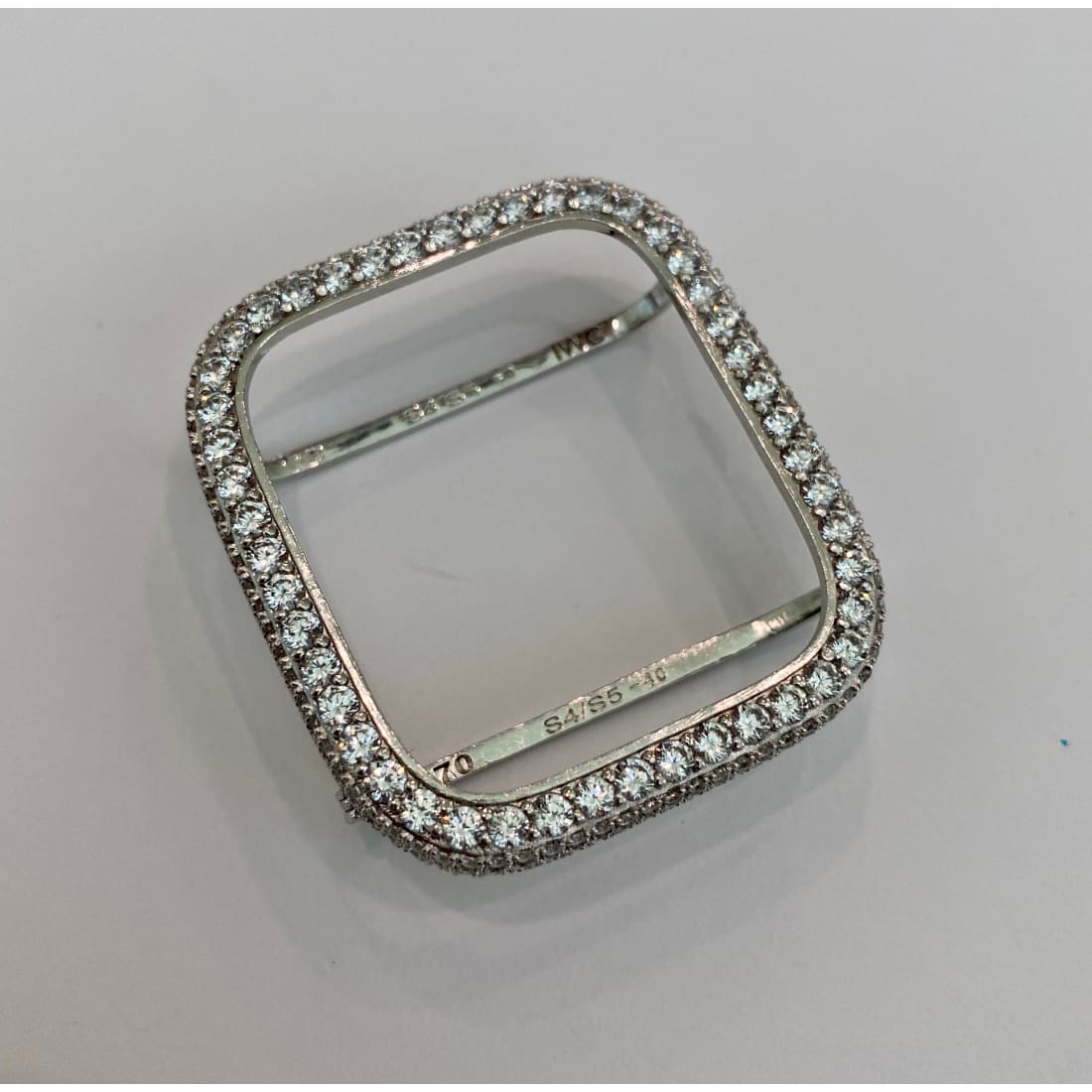 Series 1-8 Apple Watch Band Silver or Gold & or Lab Diamond Bezel Cover Smartwatch Bumper Bling 38mm-45mm