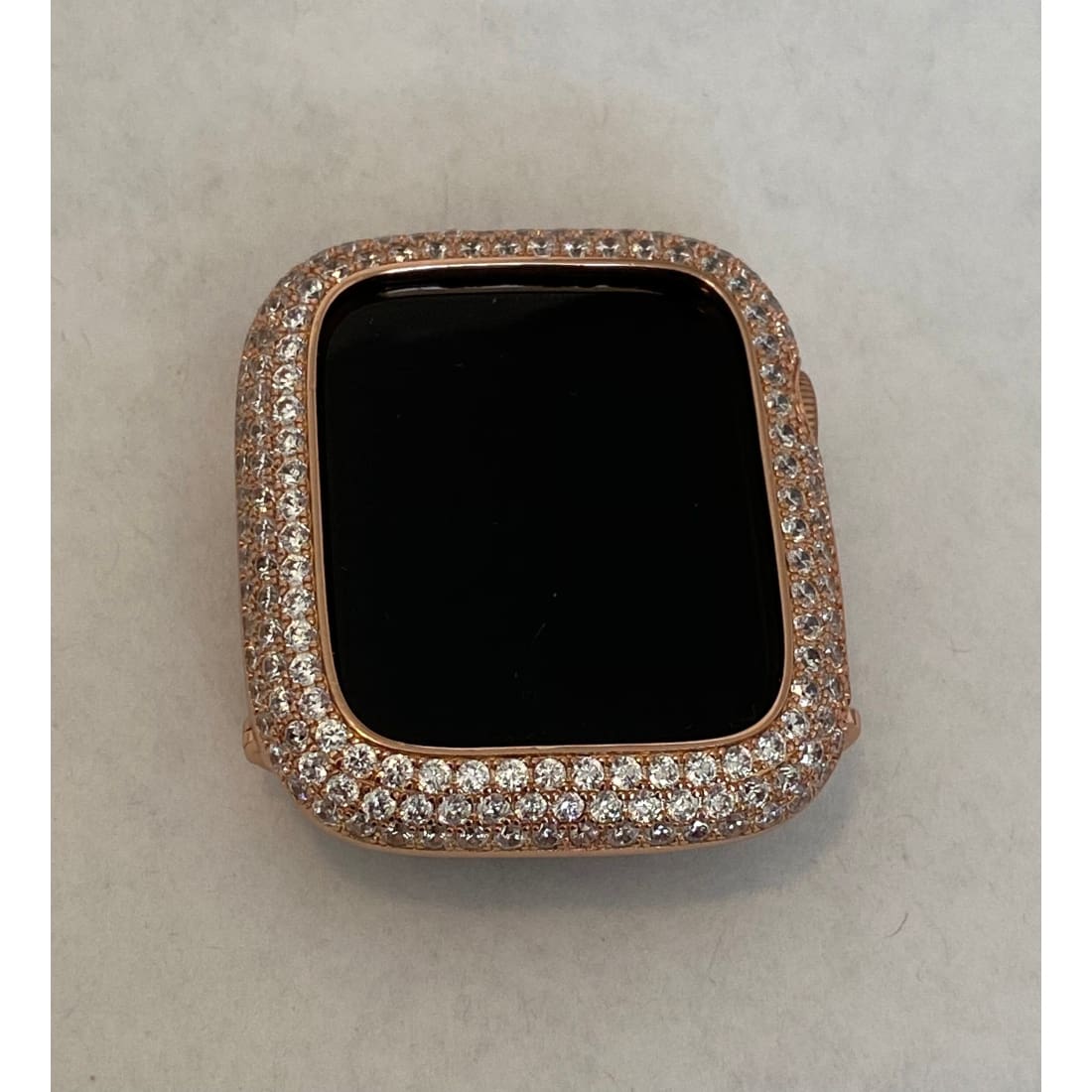 Series 7-8 Apple Watch Band Rose Gold 41mm 45mm Swarovski Crystals & or Lab Diamond Bezel Cover Smartwatch Bumper 38 40 42 44mm