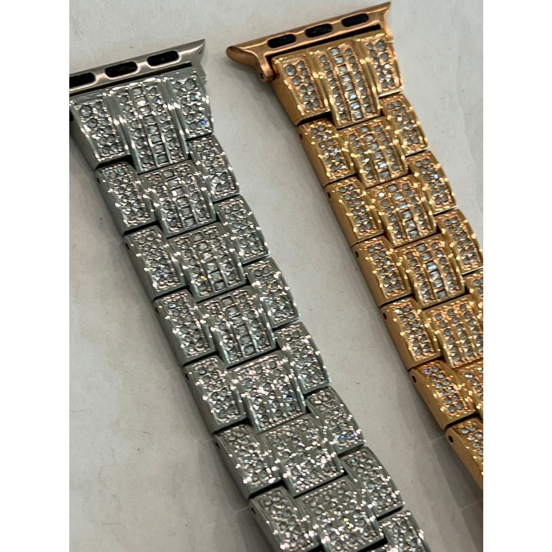 Series 7-8 Swarovski Crystal Apple Watch Band Silver or Rose Gold Stainless Steel Iwatch Band Final Sale 38mm-45mm